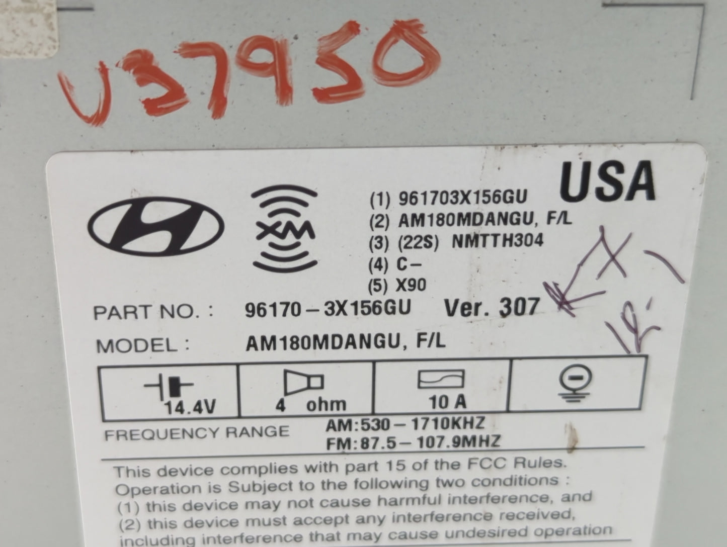 2014-2016 Hyundai Elantra Am Fm Cd Player Radio Receiver - Oemusedautoparts1.com