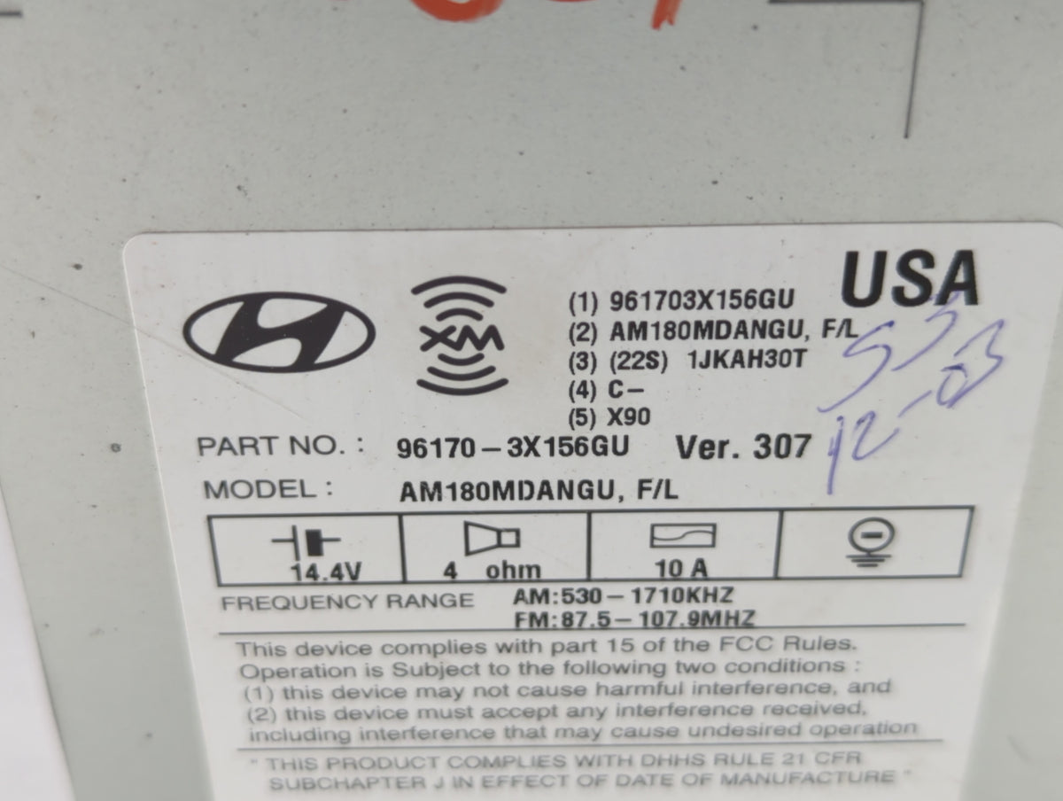 2014-2016 Hyundai Elantra Am Fm Cd Player Radio Receiver 440670 - Oemusedautoparts1.com