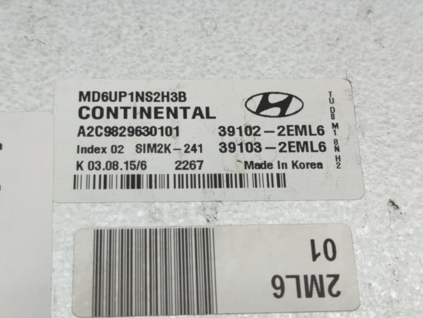 2014-2016 Hyundai Elantra PCM Engine Control Computer ECU ECM PCU OEM P/N:39103-2EML4 39102-2EML4 Fits Fits 2014 2015 2016 O