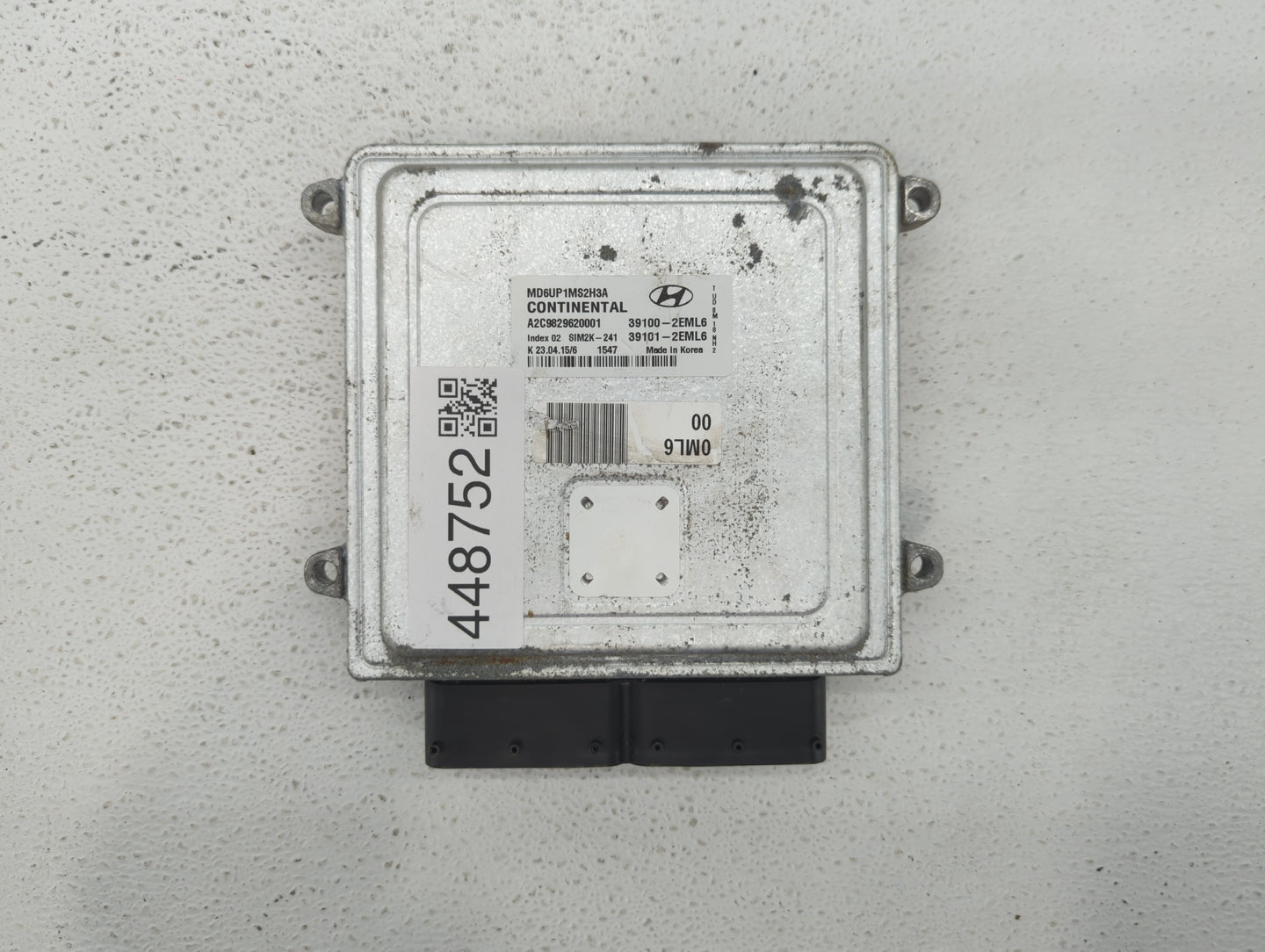 2014-2016 Hyundai Elantra PCM Engine Control Computer ECU ECM PCU OEM P/N:39101-2EML6 39100-2EML6 Fits Fits 2014 2015 2016 O