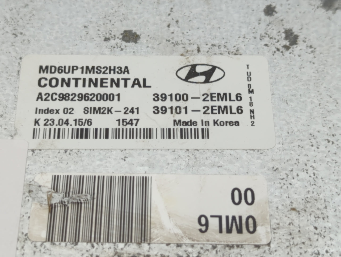 2014-2016 Hyundai Elantra PCM Engine Control Computer ECU ECM PCU OEM P/N:39101-2EML6 39100-2EML6 Fits Fits 2014 2015 2016 O