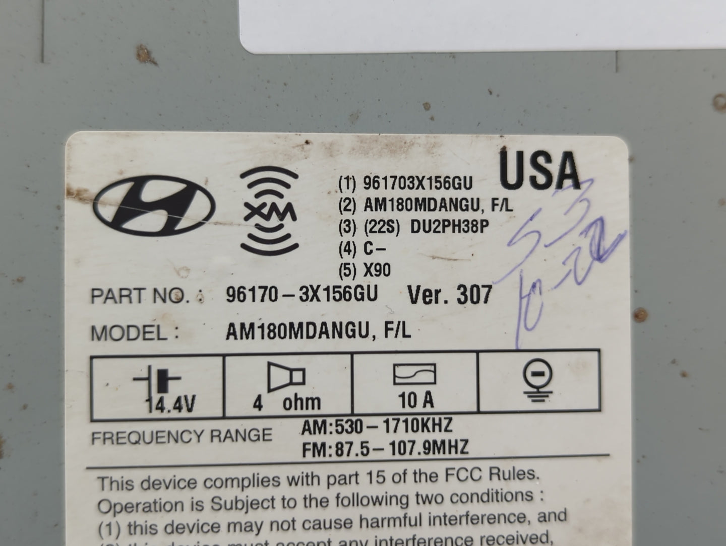 2014-2016 Hyundai Elantra Am Fm Cd Player Radio Receiver - Oemusedautoparts1.com
