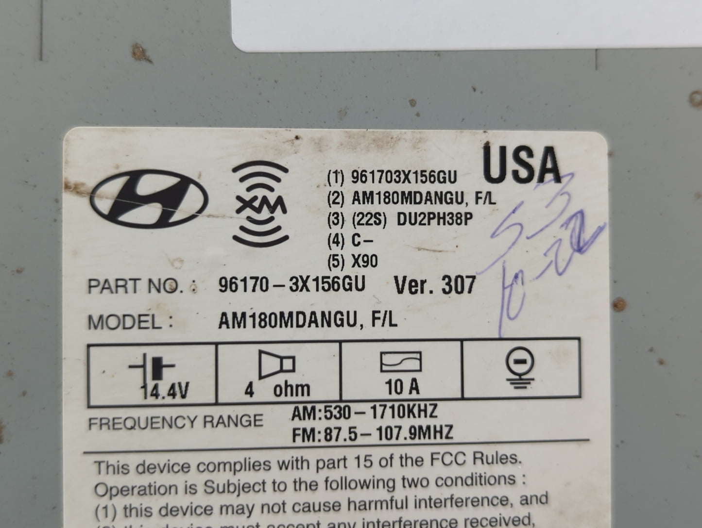 2014-2016 Hyundai Elantra Am Fm Cd Player Radio Receiver - Oemusedautoparts1.com