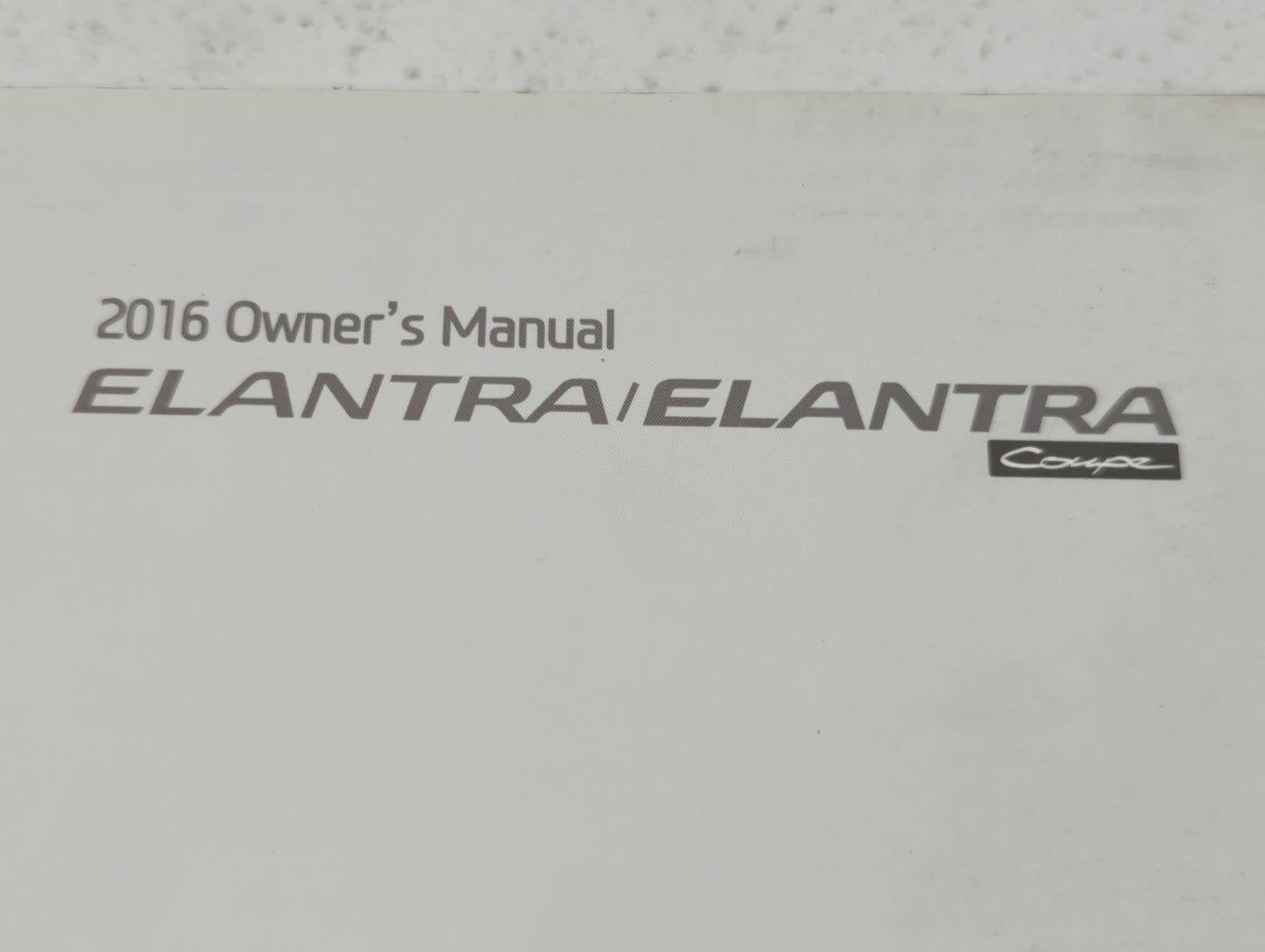 2016 Hyundai Elantra Owners Manual Book Guide OEM Used Auto Parts - Oemusedautoparts1.com