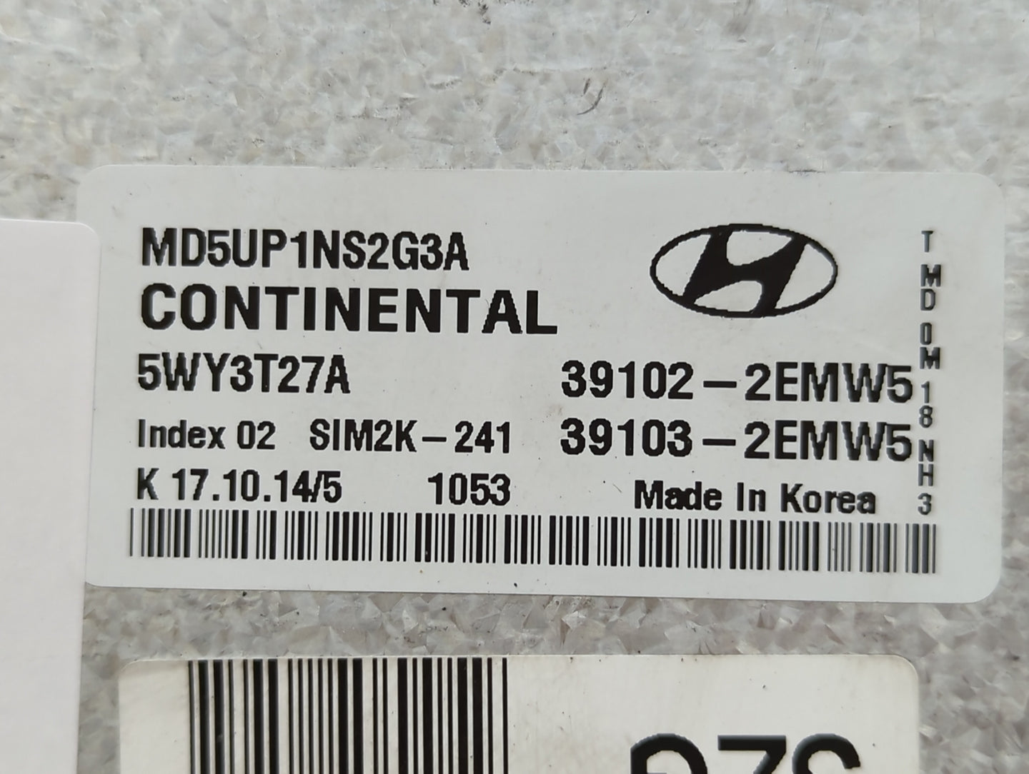2014-2016 Hyundai Elantra PCM Engine Control Computer ECU ECM PCU OEM P/N:39103-2EMW5 39102-2EMW5 Fits Fits 2014 2015 2016 O