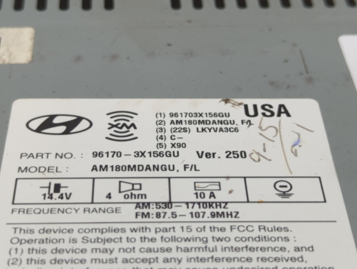 2014-2016 Hyundai Elantra Am Fm Cd Player Radio Receiver - Oemusedautoparts1.com