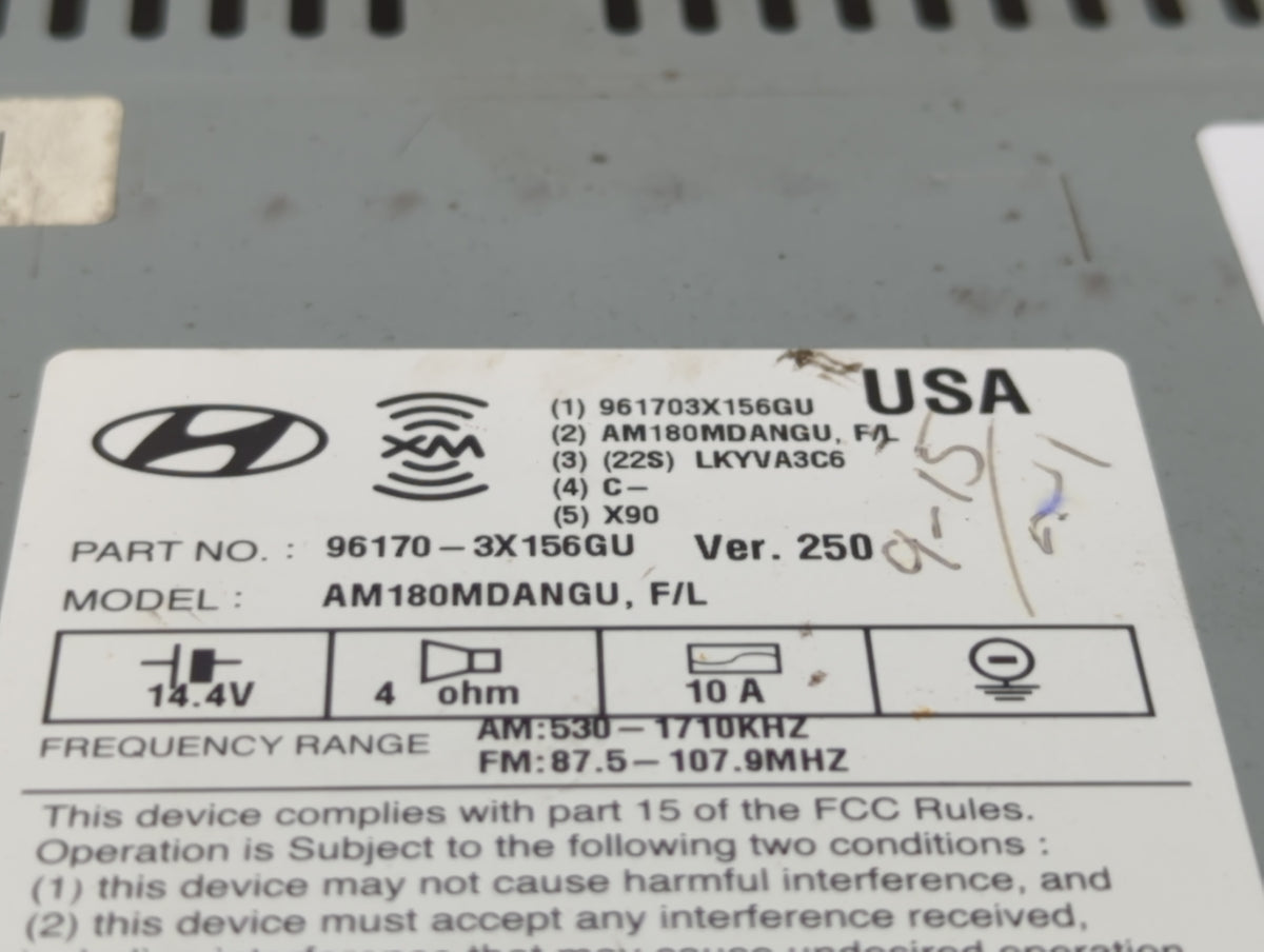2014-2016 Hyundai Elantra Am Fm Cd Player Radio Receiver 465137 - Oemusedautoparts1.com