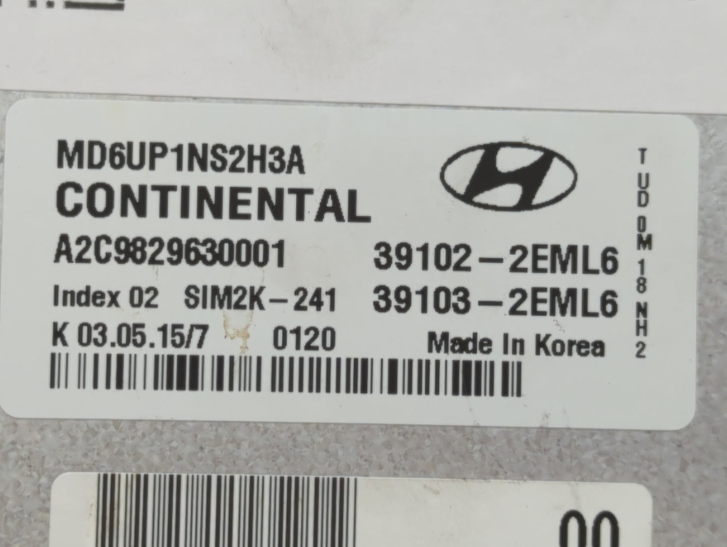 2014-2016 Hyundai Elantra PCM Engine Control Computer ECU ECM PCU OEM P/N:39102-2EML4 39101-2EML6 Fits Fits 2014 2015 2016 O