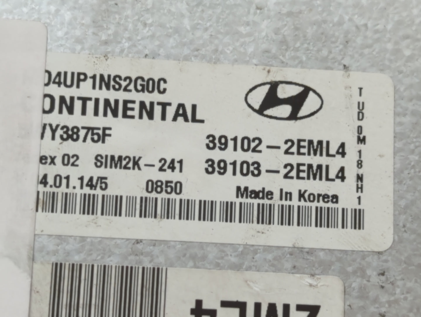 2014-2016 Hyundai Elantra PCM Engine Control Computer ECU ECM PCU OEM P/N:39103-2EML4 39102-2EML4 Fits Fits 2014 2015 2016 O