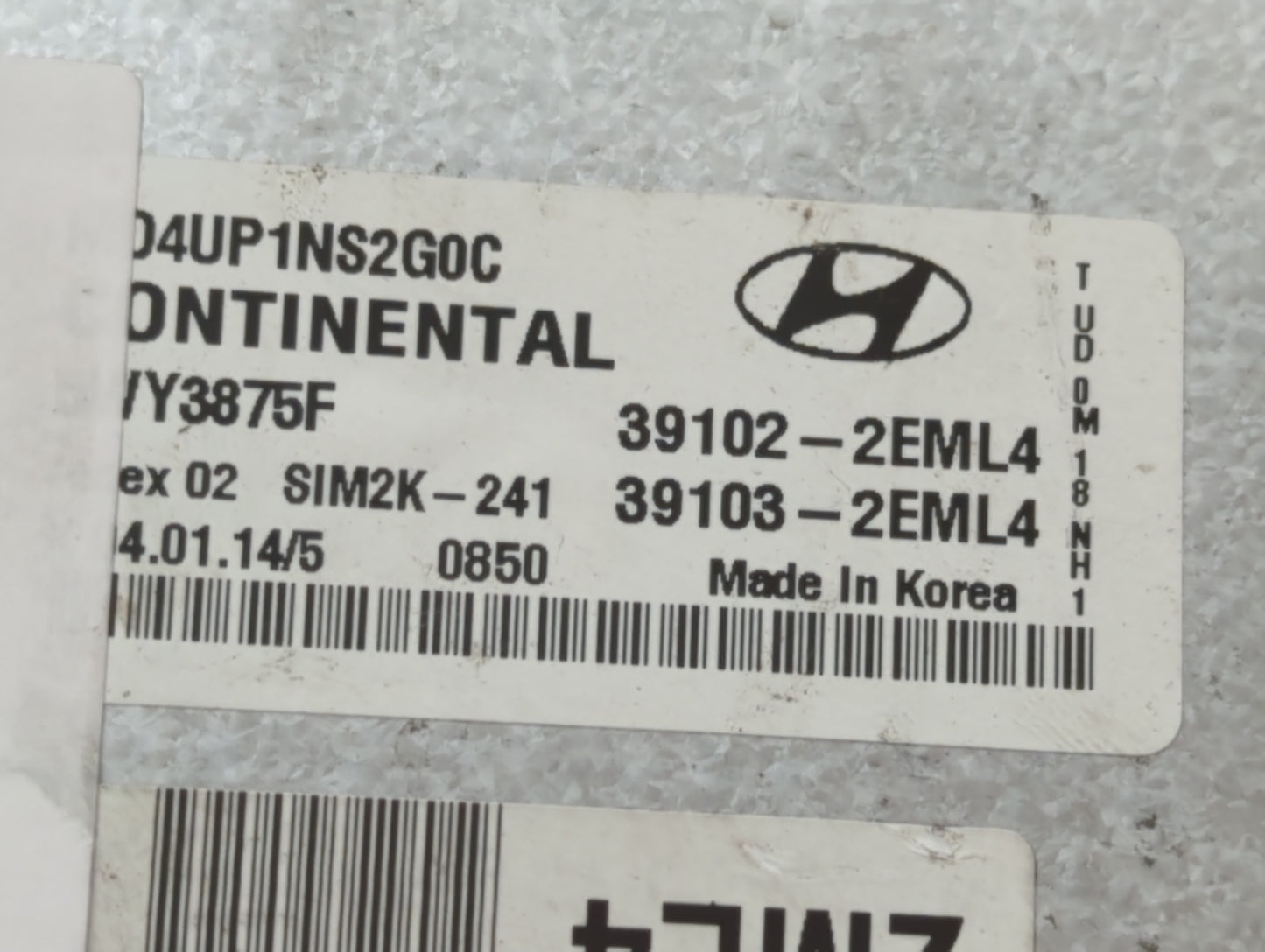2014-2016 Hyundai Elantra PCM Engine Control Computer ECU ECM PCU OEM P/N:39103-2EML4 39102-2EML4 Fits Fits 2014 2015 2016 O