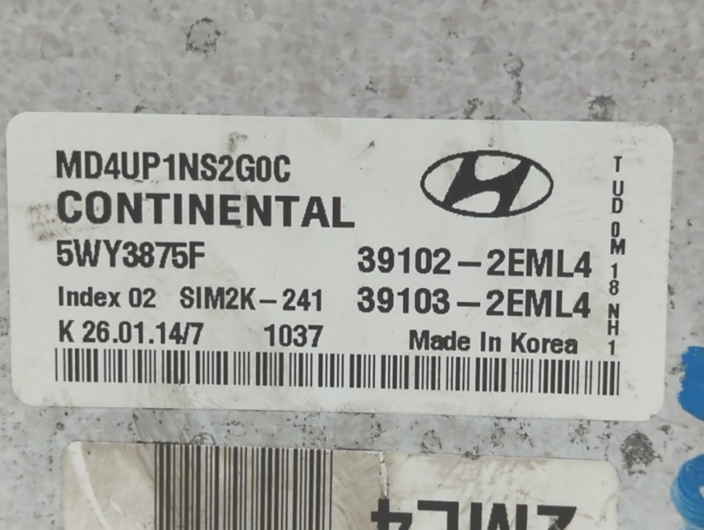 2014-2016 Hyundai Elantra PCM Engine Control Computer ECU ECM PCU OEM P/N:39103-2EML4 39102-2EML4 Fits Fits 2014 2015 2016 O