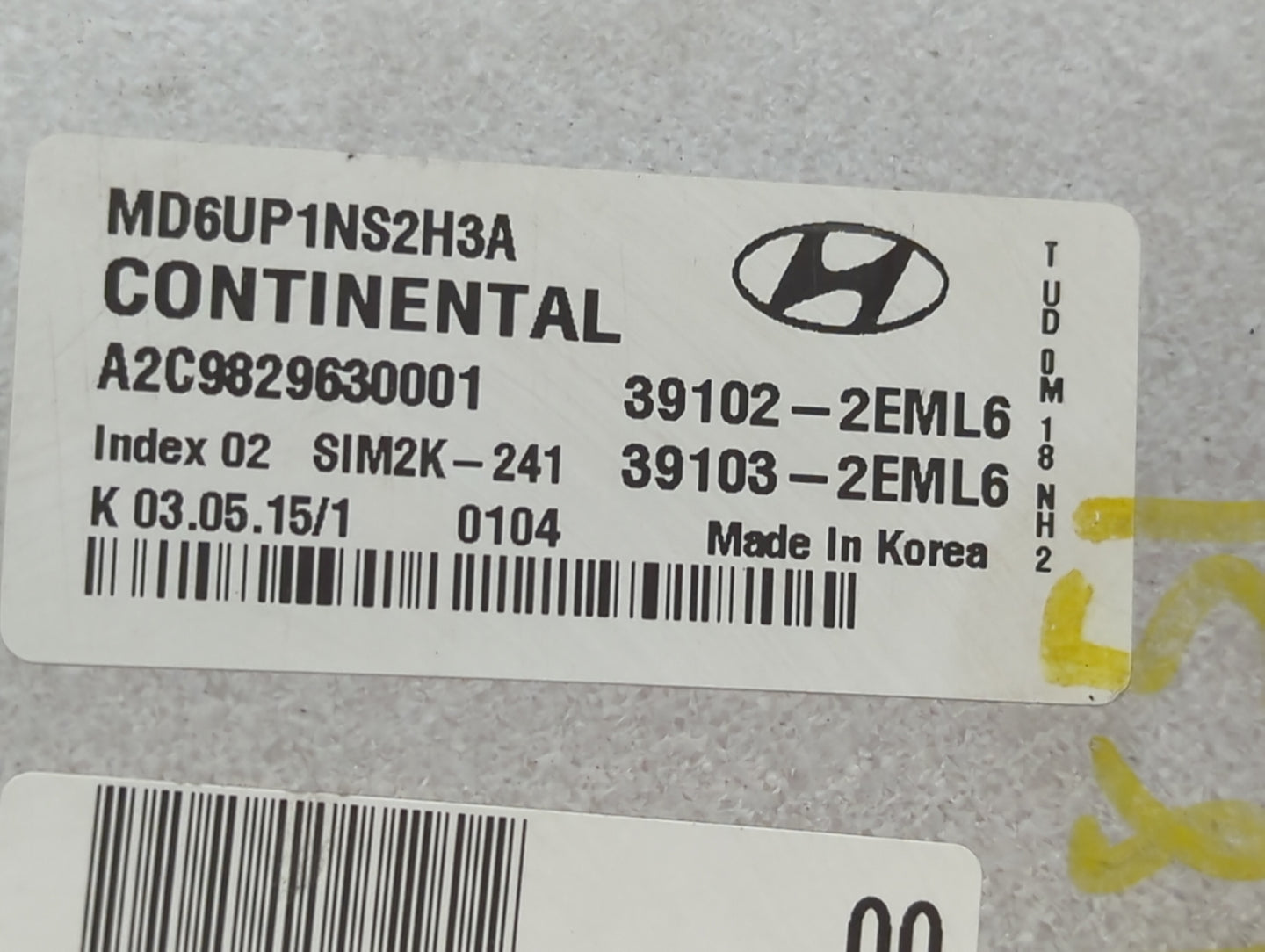 2014-2016 Hyundai Elantra PCM Engine Control Computer ECU ECM PCU OEM P/N:39103-2EML4 39102-2EML4 Fits Fits 2014 2015 2016 O