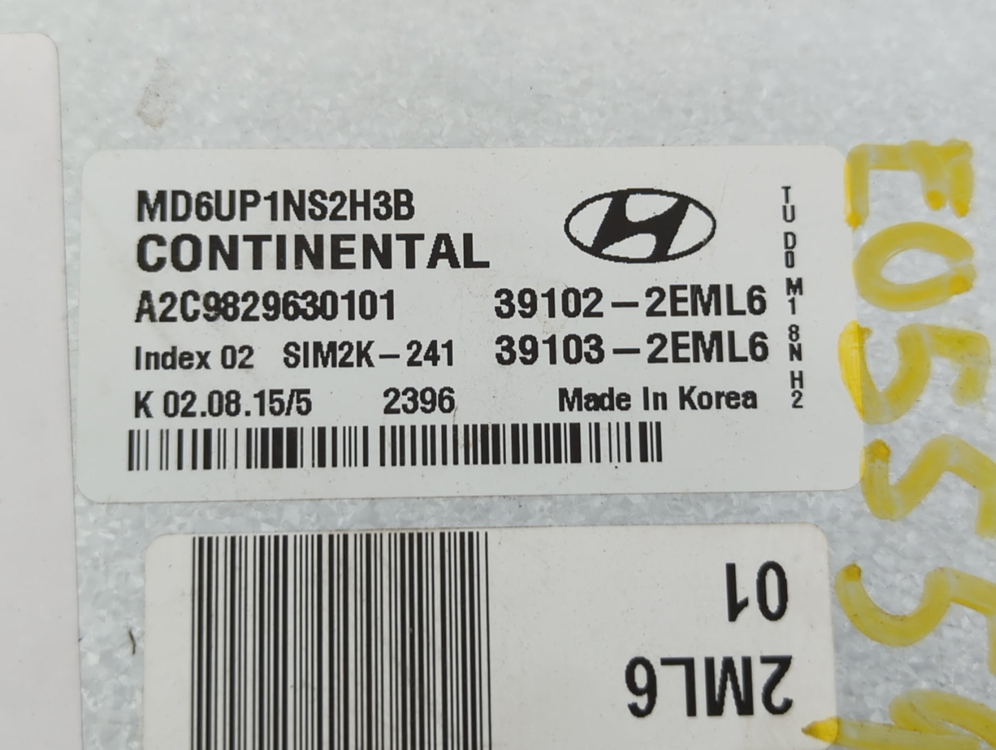 2014-2016 Hyundai Elantra PCM Engine Control Computer ECU ECM PCU OEM P/N:39103-2EML6 39102-2EML6 Fits Fits 2014 2015 2016 O