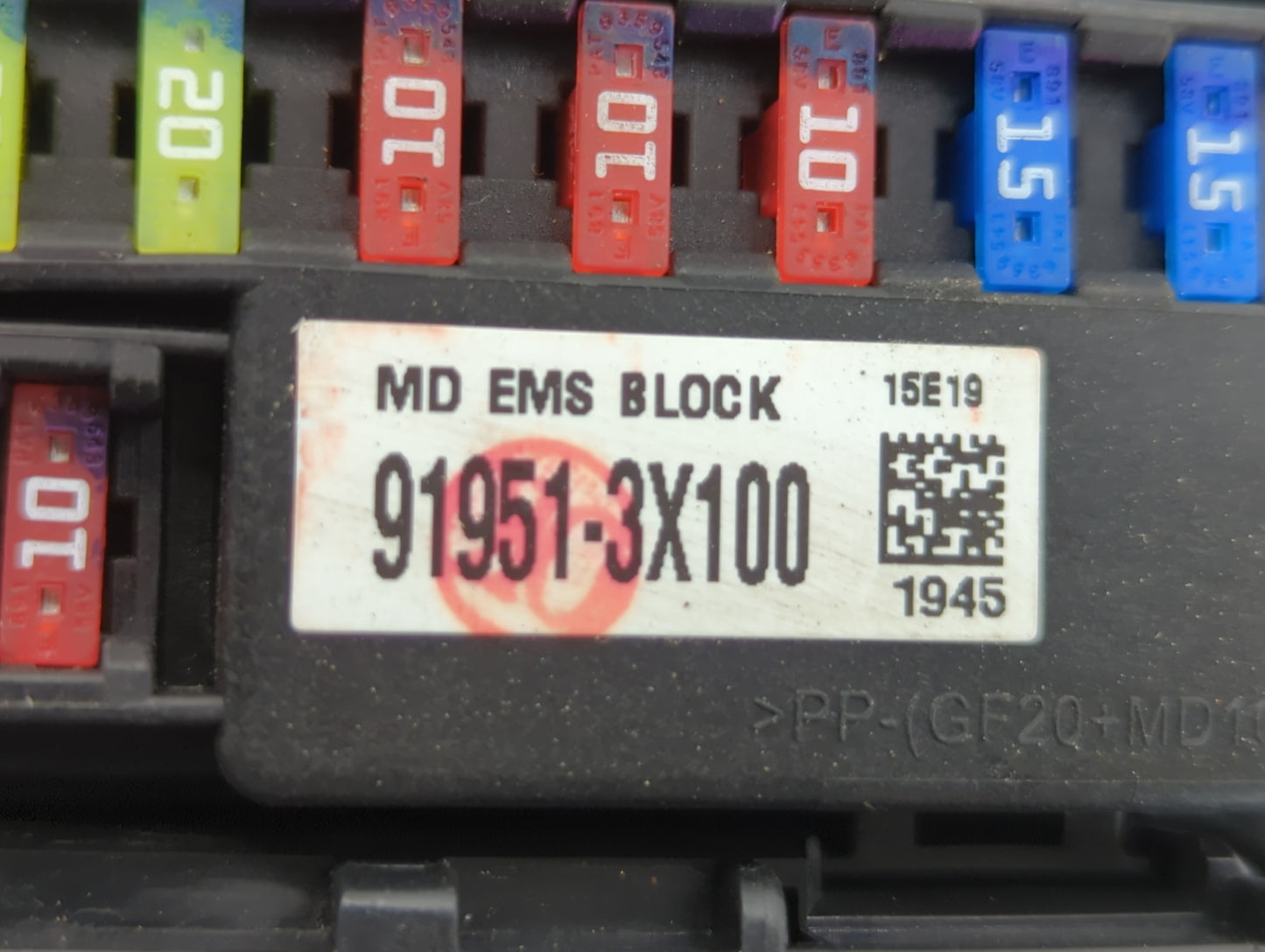 2014-2016 Hyundai Elantra Fusebox Fuse Box Panel Relay Module P/N:912013Y060 91951-3X100 Fits Fits 2014 2015 2016 OEM Used A