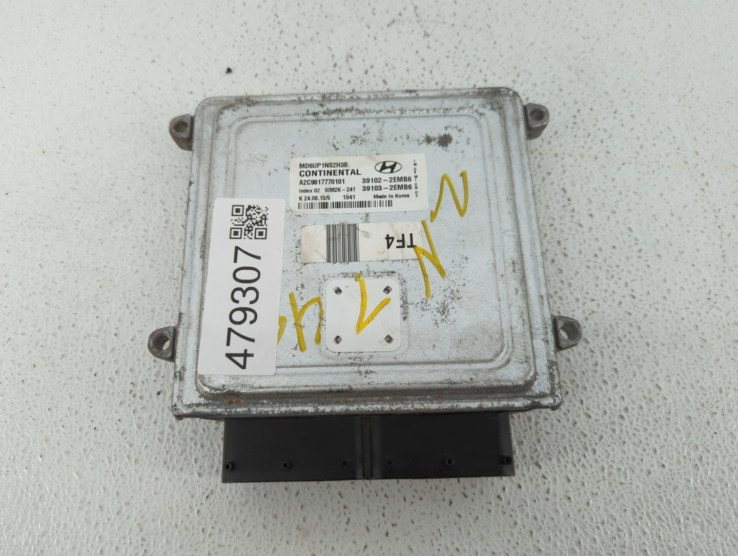 2014-2016 Hyundai Elantra PCM Engine Control Computer ECU ECM PCU OEM P/N:39103-2EMB6 39102-2EMB6 Fits Fits 2014 2015 2016 O
