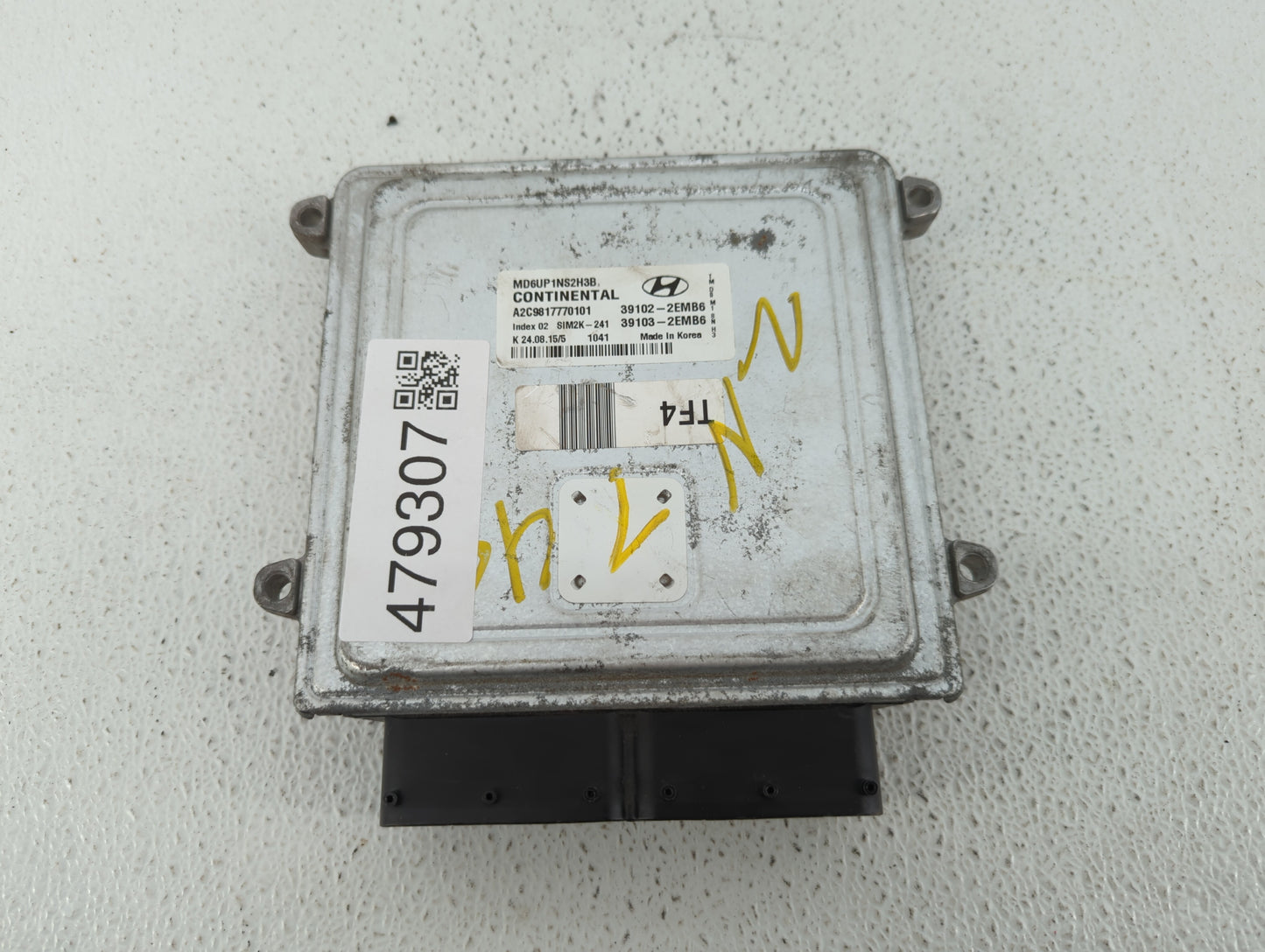 2014-2016 Hyundai Elantra PCM Engine Control Computer ECU ECM PCU OEM P/N:39103-2EMB6 39102-2EMB6 Fits Fits 2014 2015 2016 O