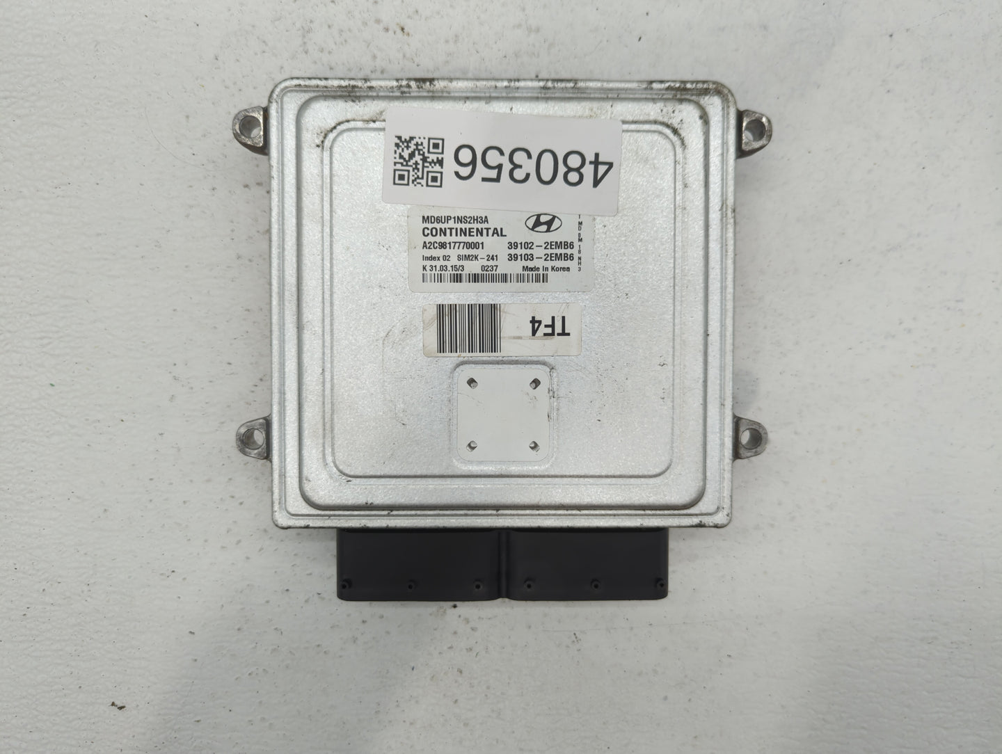 2014-2016 Hyundai Elantra PCM Engine Control Computer ECU ECM PCU OEM P/N:39103-2EMB6 39102-2EMB6 Fits Fits 2014 2015 2016 O