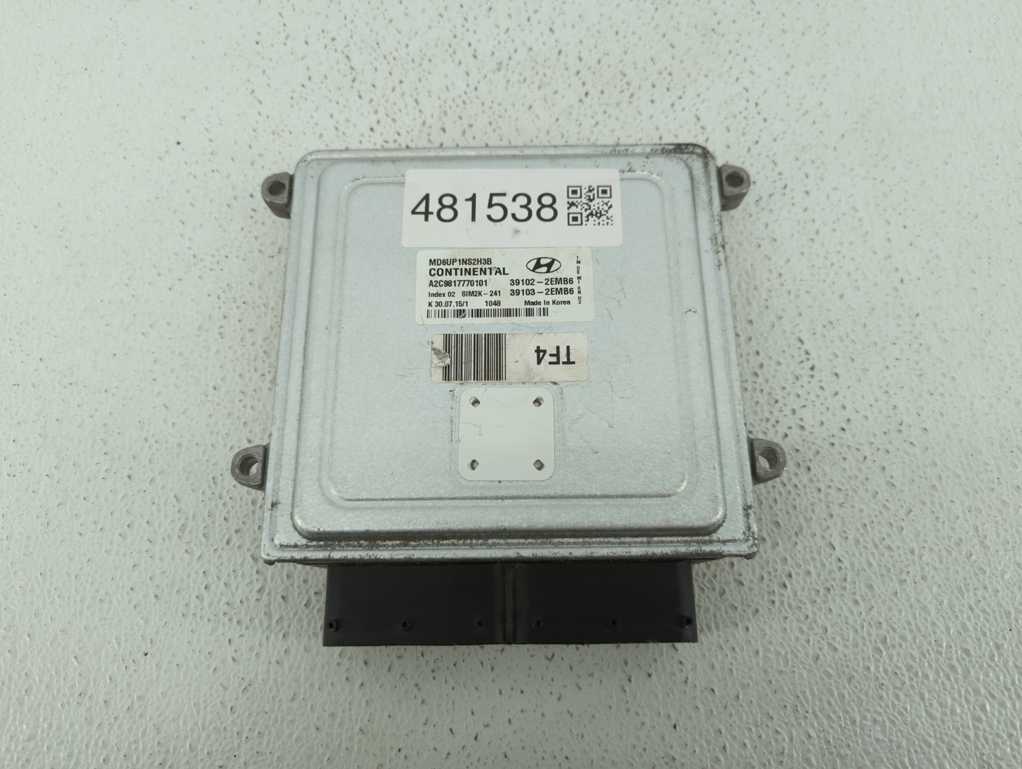 2014-2016 Hyundai Elantra PCM Engine Control Computer ECU ECM PCU OEM P/N:39102-2EMB6 39103-2EMB6 Fits Fits 2014 2015 2016 O