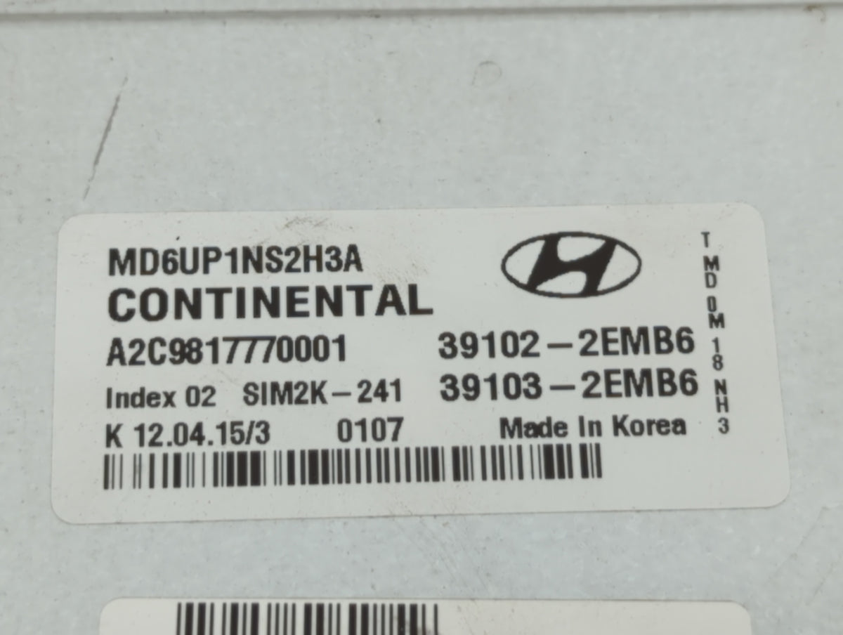 2014-2016 Hyundai Elantra PCM Engine Control Computer ECU ECM PCU OEM P/N:39103-2EMB6 39102-2EMB6 Fits 2014 2015 2016 OEM Us