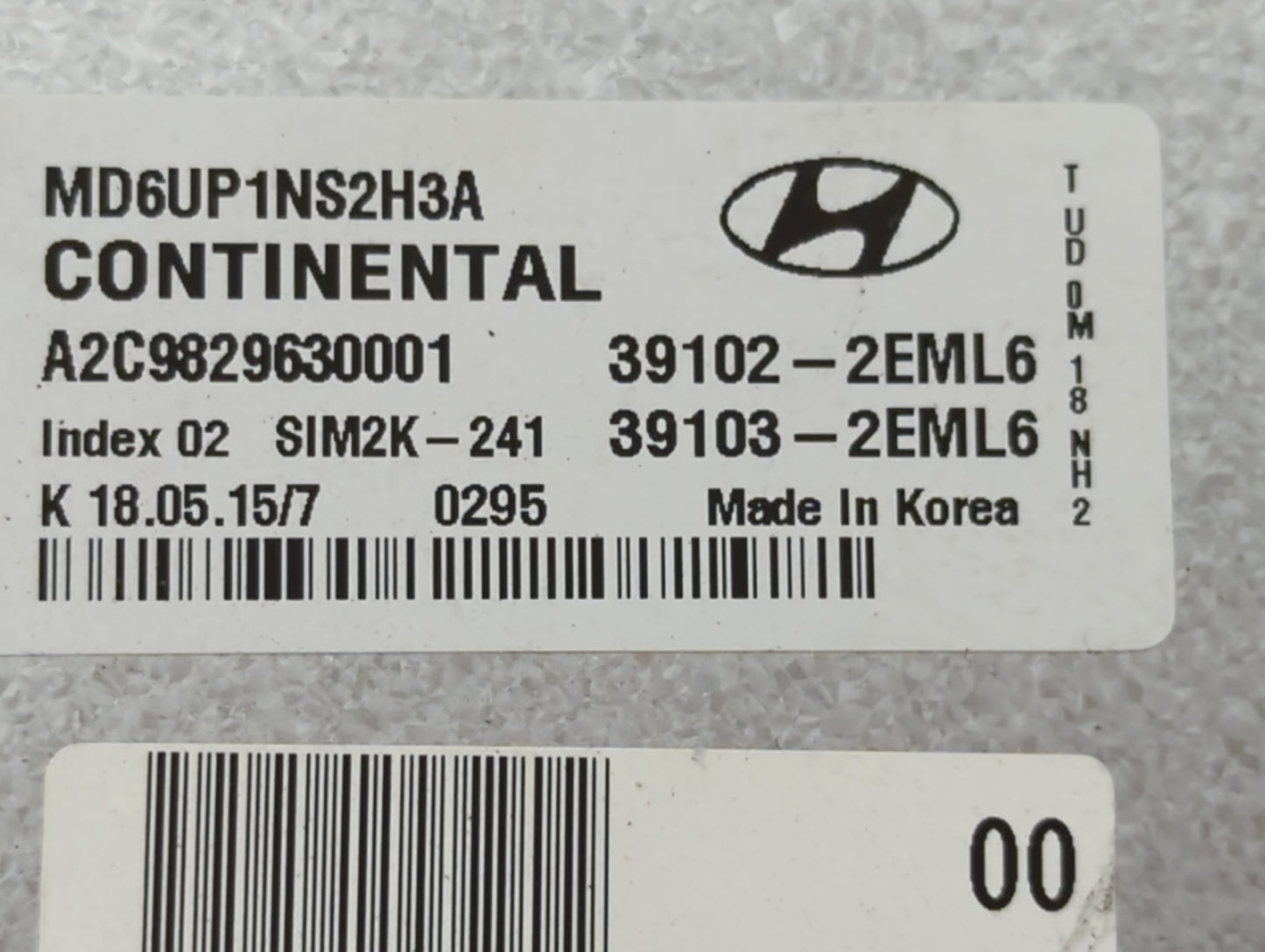 2014-2016 Hyundai Elantra PCM Engine Control Computer ECU ECM PCU OEM P/N:39103-2EML6 39102-2EML6 Fits Fits 2014 2015 2016 O