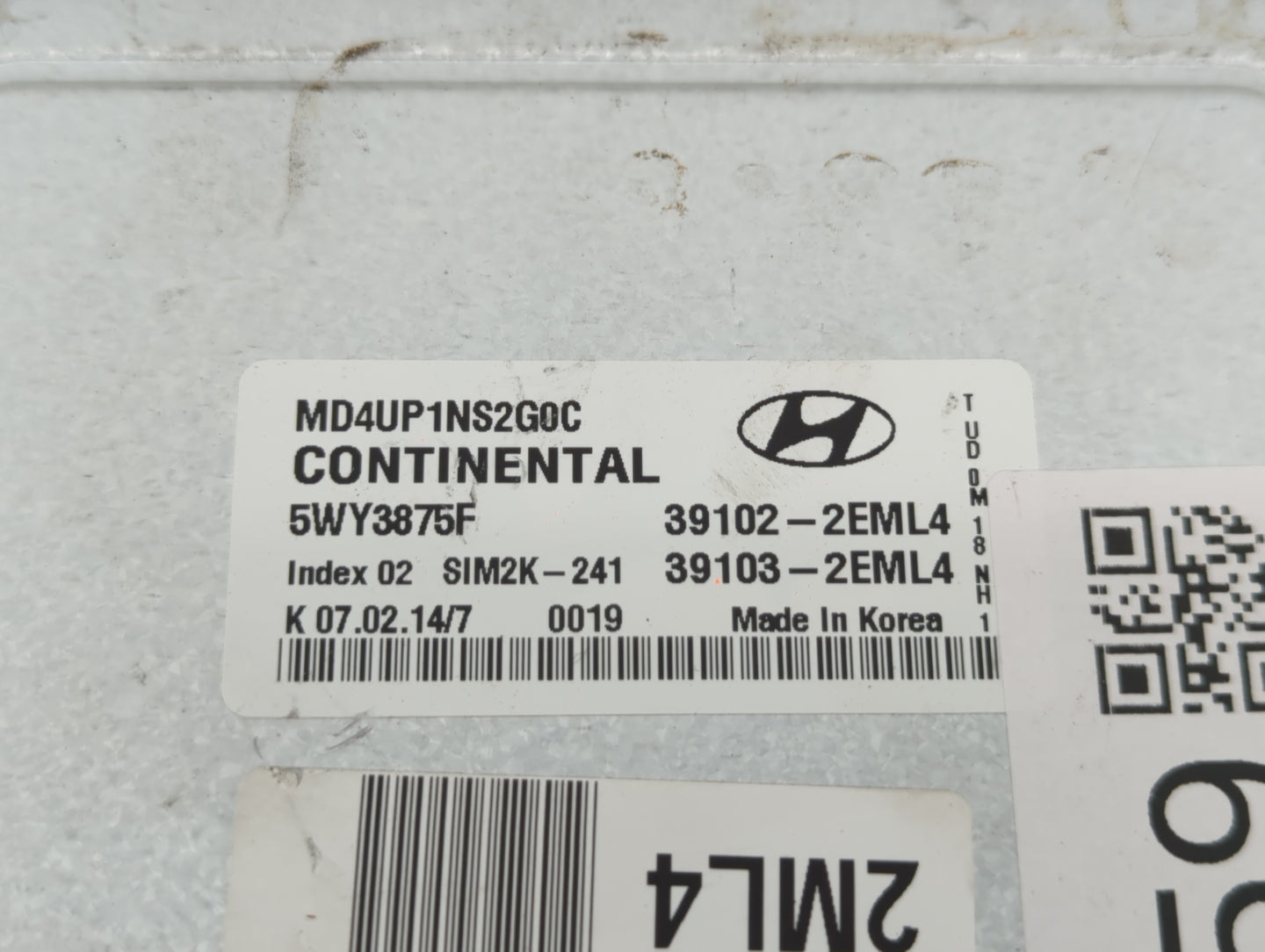 2014-2016 Hyundai Elantra PCM Engine Control Computer ECU ECM PCU OEM P/N:39103-2EML4 39102-2EML4 Fits Fits 2014 2015 2016 O