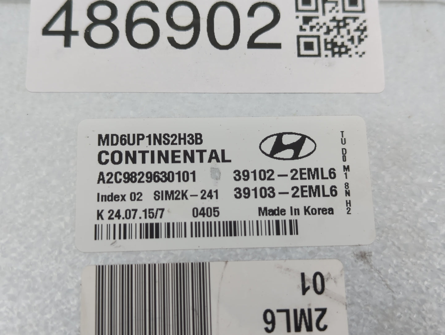 2014-2016 Hyundai Elantra PCM Engine Control Computer ECU ECM PCU OEM P/N:39103-2EML6 39102-2EML6 Fits Fits 2014 2015 2016 O