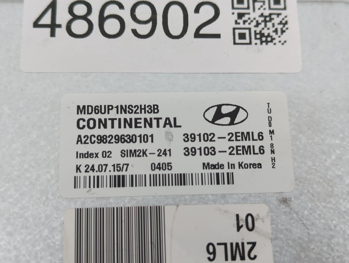 2014-2016 Hyundai Elantra PCM Engine Control Computer ECU ECM PCU OEM P/N:39103-2EML6 39102-2EML6, 39103-2EML4 Fits 2014 201