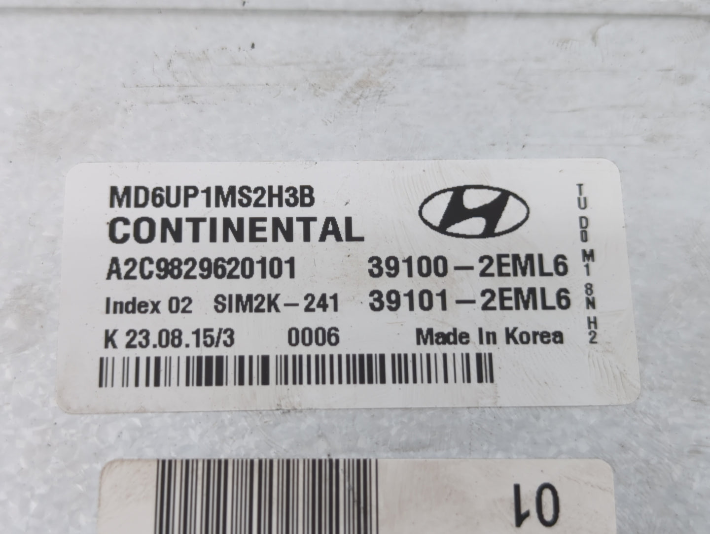 2014-2016 Hyundai Elantra PCM Engine Control Computer ECU ECM PCU OEM P/N:39101-2EML6 39100-2EML6 Fits Fits 2014 2015 2016 O
