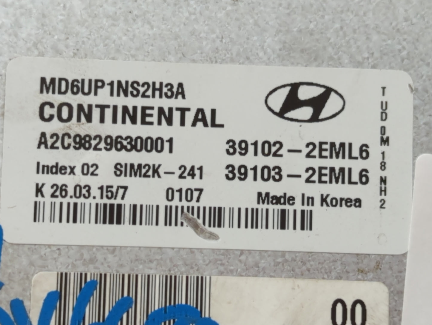 2014-2016 Hyundai Elantra PCM Engine Control Computer ECU ECM PCU OEM P/N:39103-2EML6 39102-2EML6 Fits Fits 2014 2015 2016 O