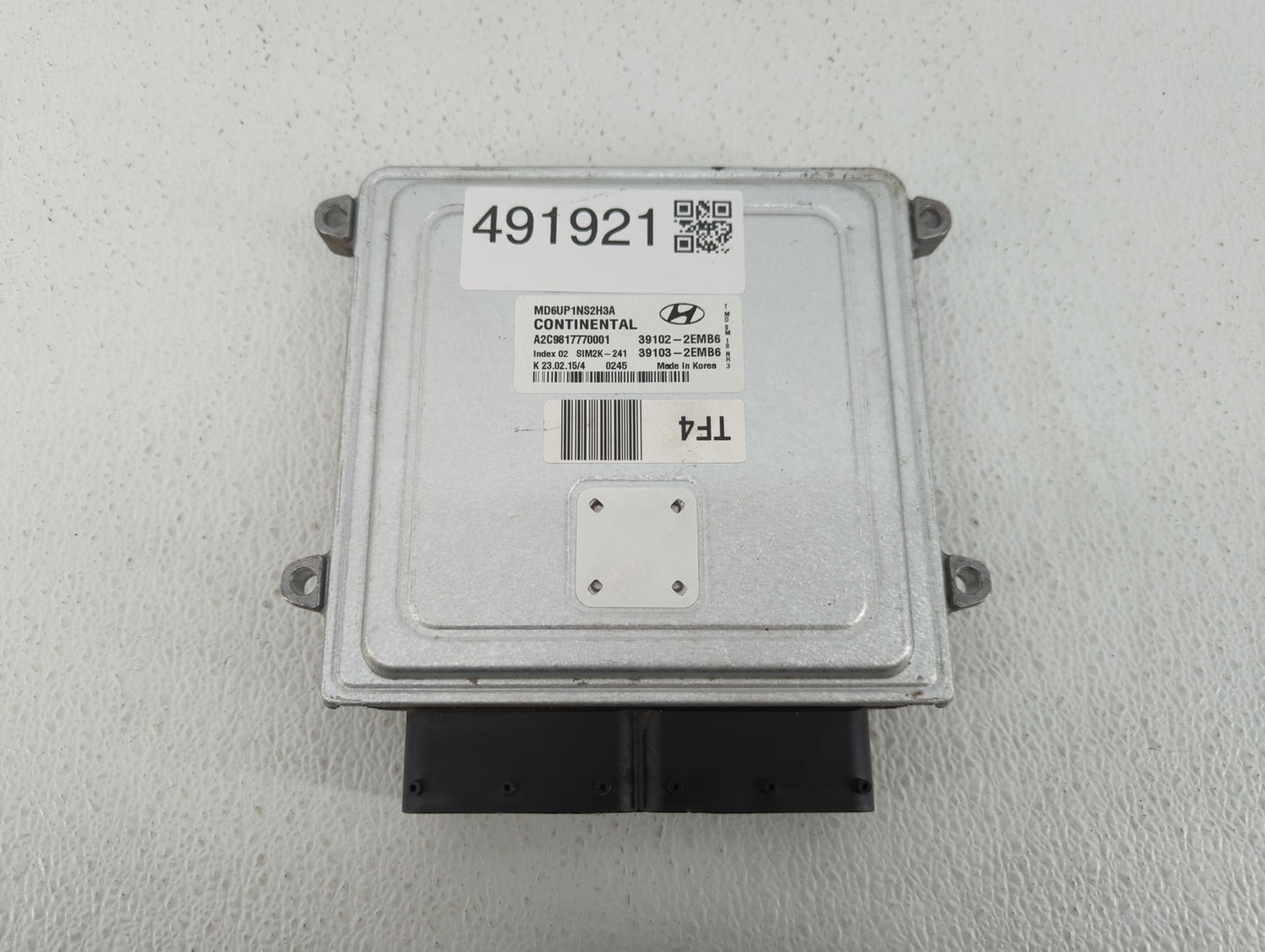2014-2016 Hyundai Elantra PCM Engine Control Computer ECU ECM PCU OEM P/N:39103-2EMB6 39102-2EMB6 Fits Fits 2014 2015 2016 O