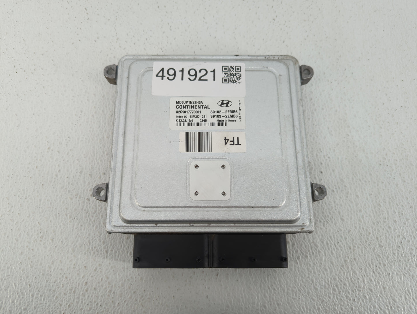 2014-2016 Hyundai Elantra PCM Engine Control Computer ECU ECM PCU OEM P/N:39103-2EMB6 39102-2EMB6 Fits Fits 2014 2015 2016 O