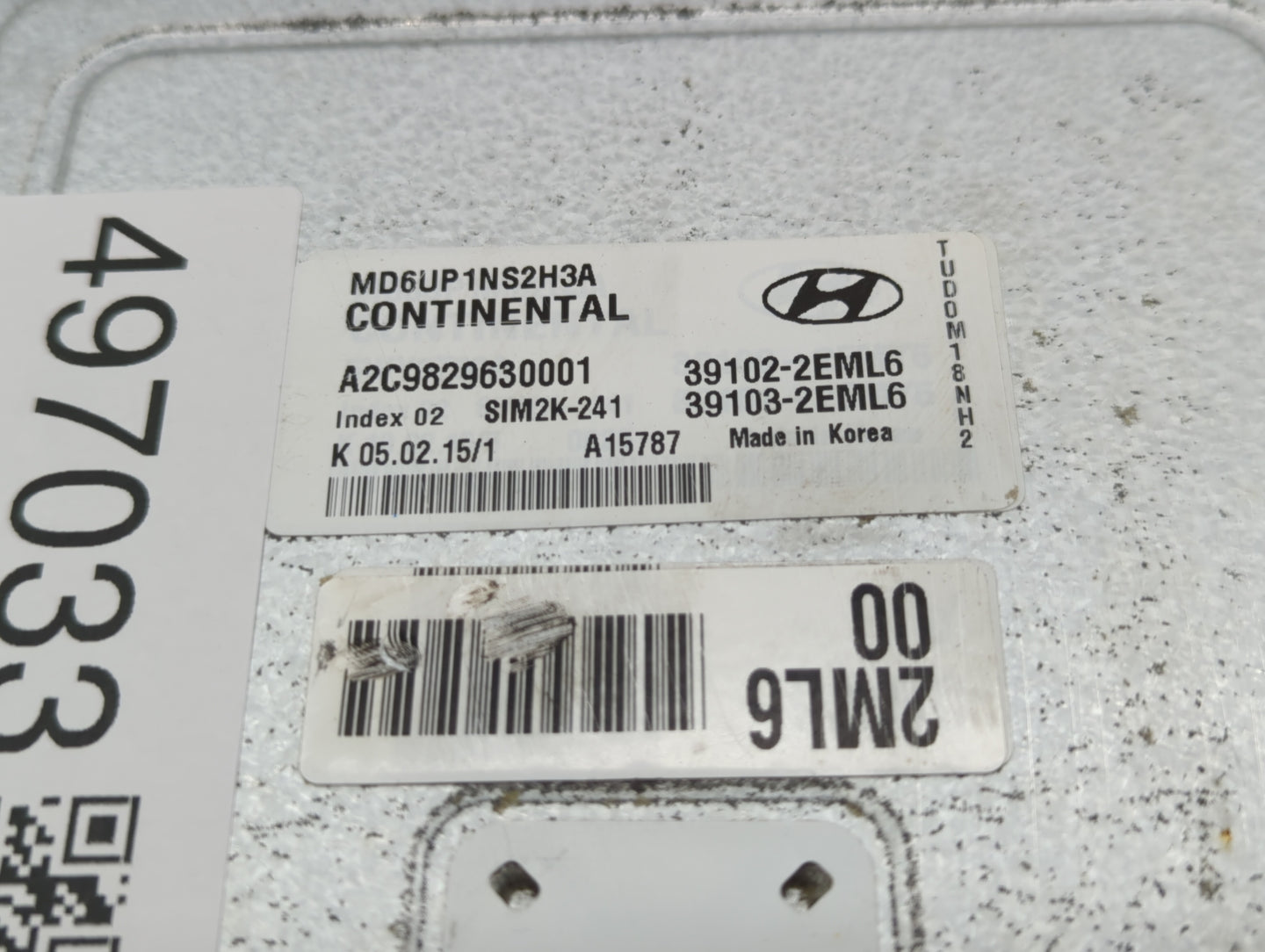 2014-2016 Hyundai Elantra PCM Engine Control Computer ECU ECM PCU OEM P/N:39103-2EML6 39102-2EML6 Fits Fits 2014 2015 2016 O