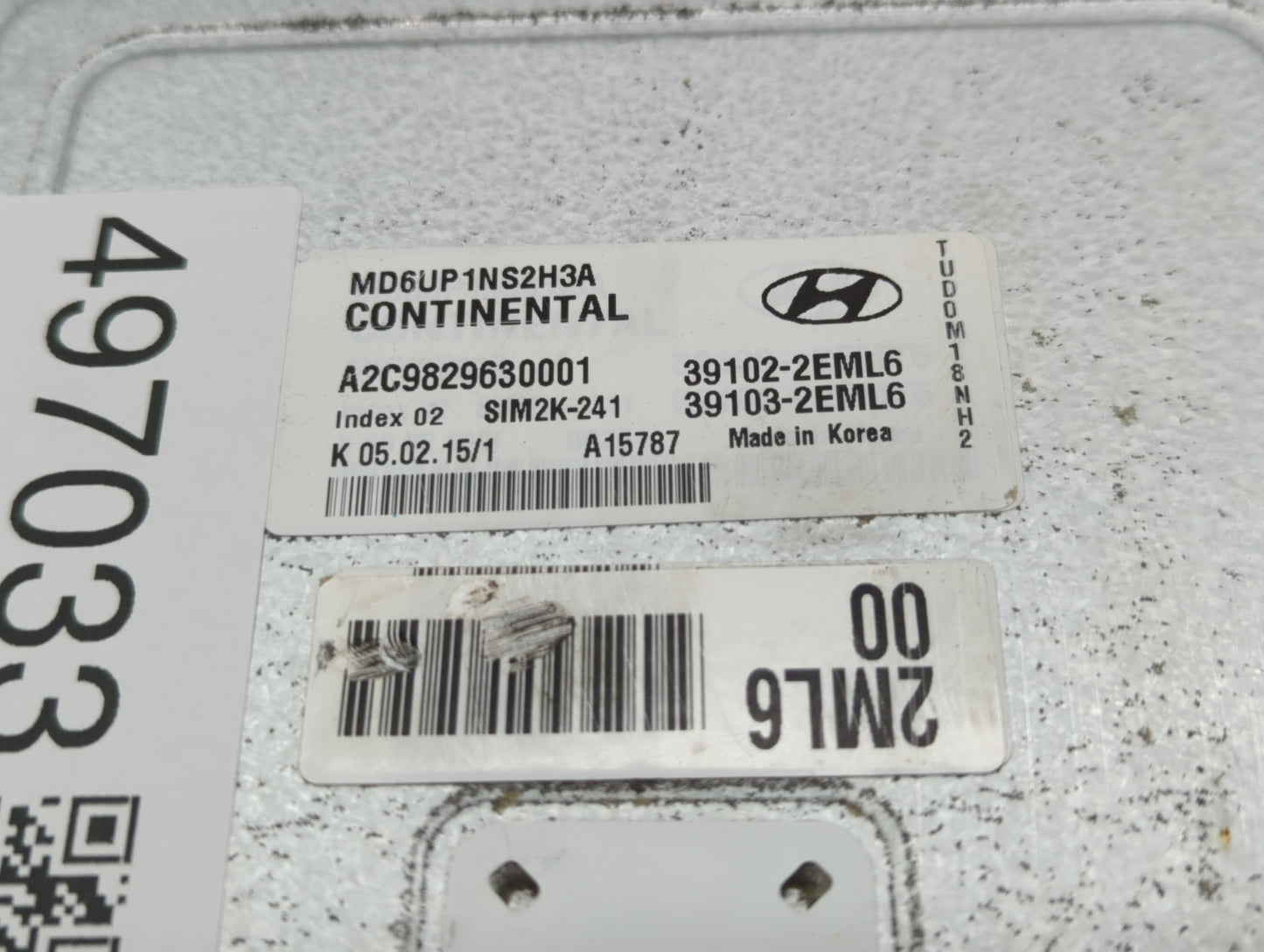 2014-2016 Hyundai Elantra PCM Engine Control Computer ECU ECM PCU OEM P/N:39103-2EML6 39102-2EML6 Fits Fits 2014 2015 2016 O