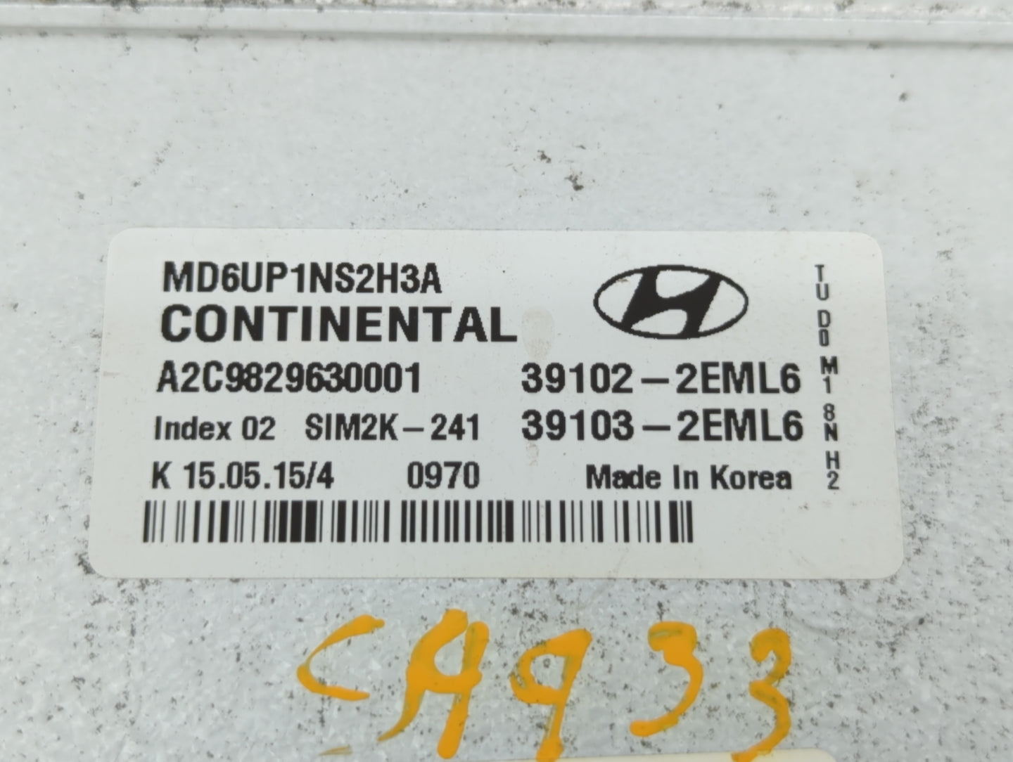 2014-2016 Hyundai Elantra PCM Engine Control Computer ECU ECM PCU OEM P/N:39103-2EML6 39102-2EML6 Fits Fits 2014 2015 2016 O