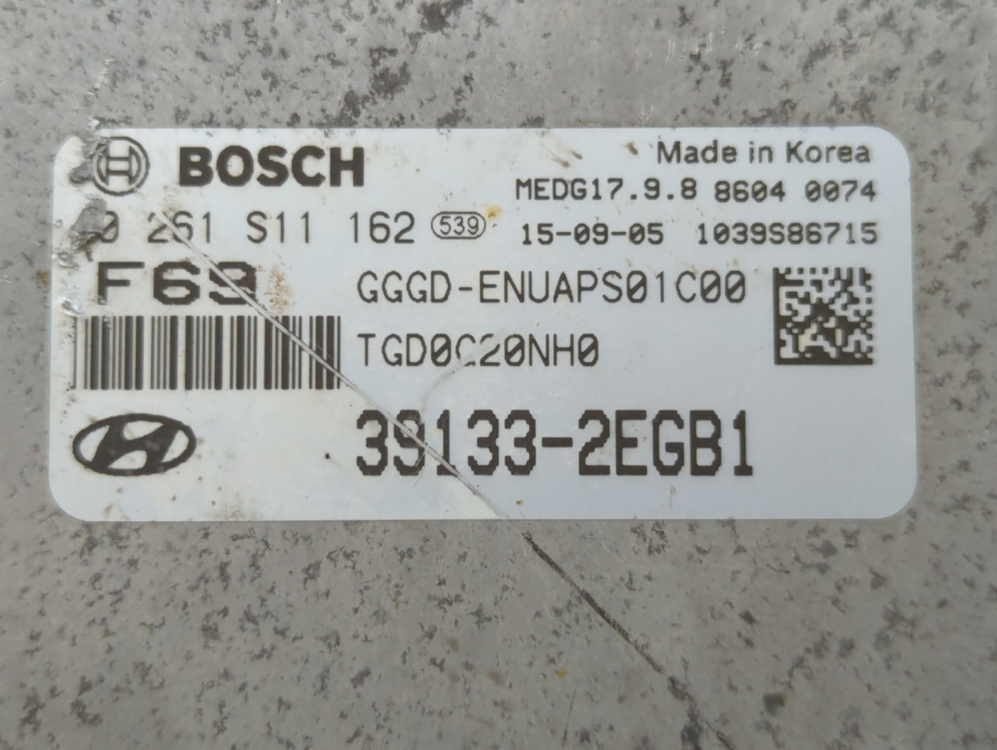 2016-2017 Hyundai Elantra PCM Engine Control Computer ECU ECM PCU OEM P/N:39133-2EGB1 Fits Fits 2016 2017 OEM Used Auto Part