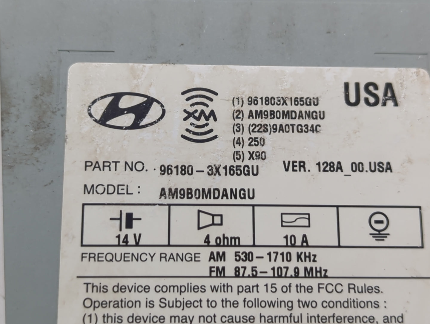 2014-2016 Hyundai Elantra Am Fm Cd Player Radio Receiver - Oemusedautoparts1.com