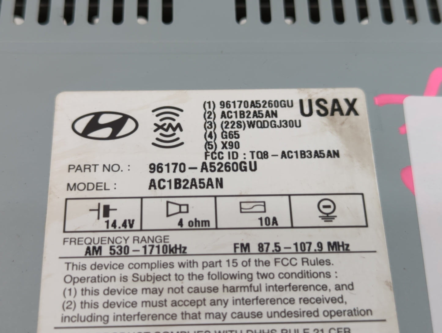 Hyundai Elantra Am Fm Cd Player Radio Receiver - Oemusedautoparts1.com