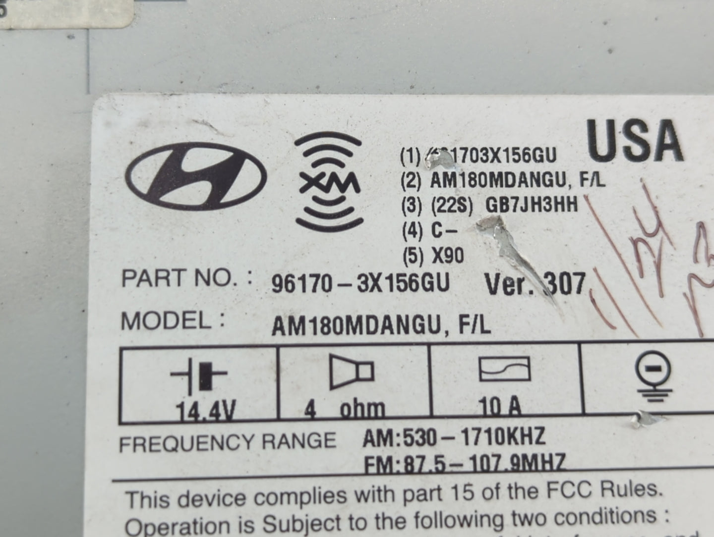 2014-2016 Hyundai Elantra Am Fm Cd Player Radio Receiver - Oemusedautoparts1.com