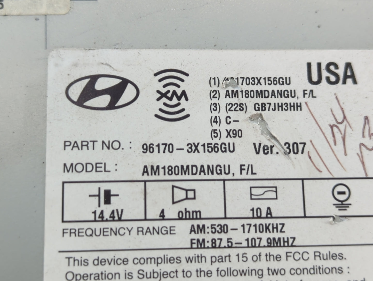 2014-2016 Hyundai Elantra Am Fm Cd Player Radio Receiver - Oemusedautoparts1.com