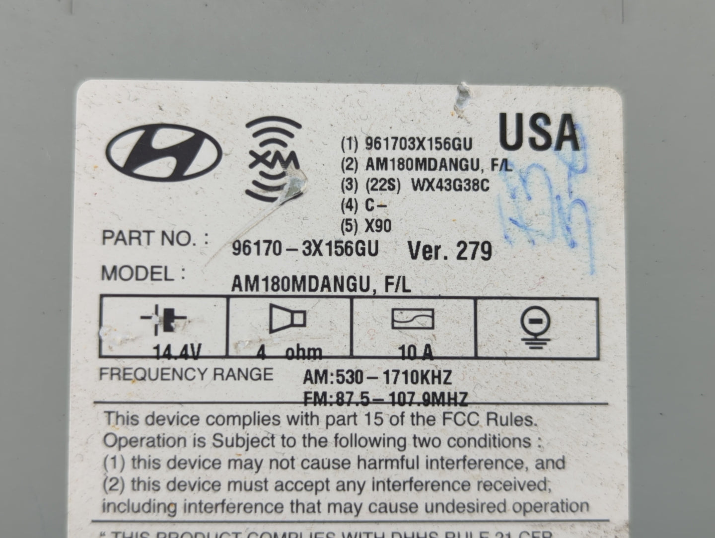 2014-2016 Hyundai Elantra Am Fm Cd Player Radio Receiver - Oemusedautoparts1.com