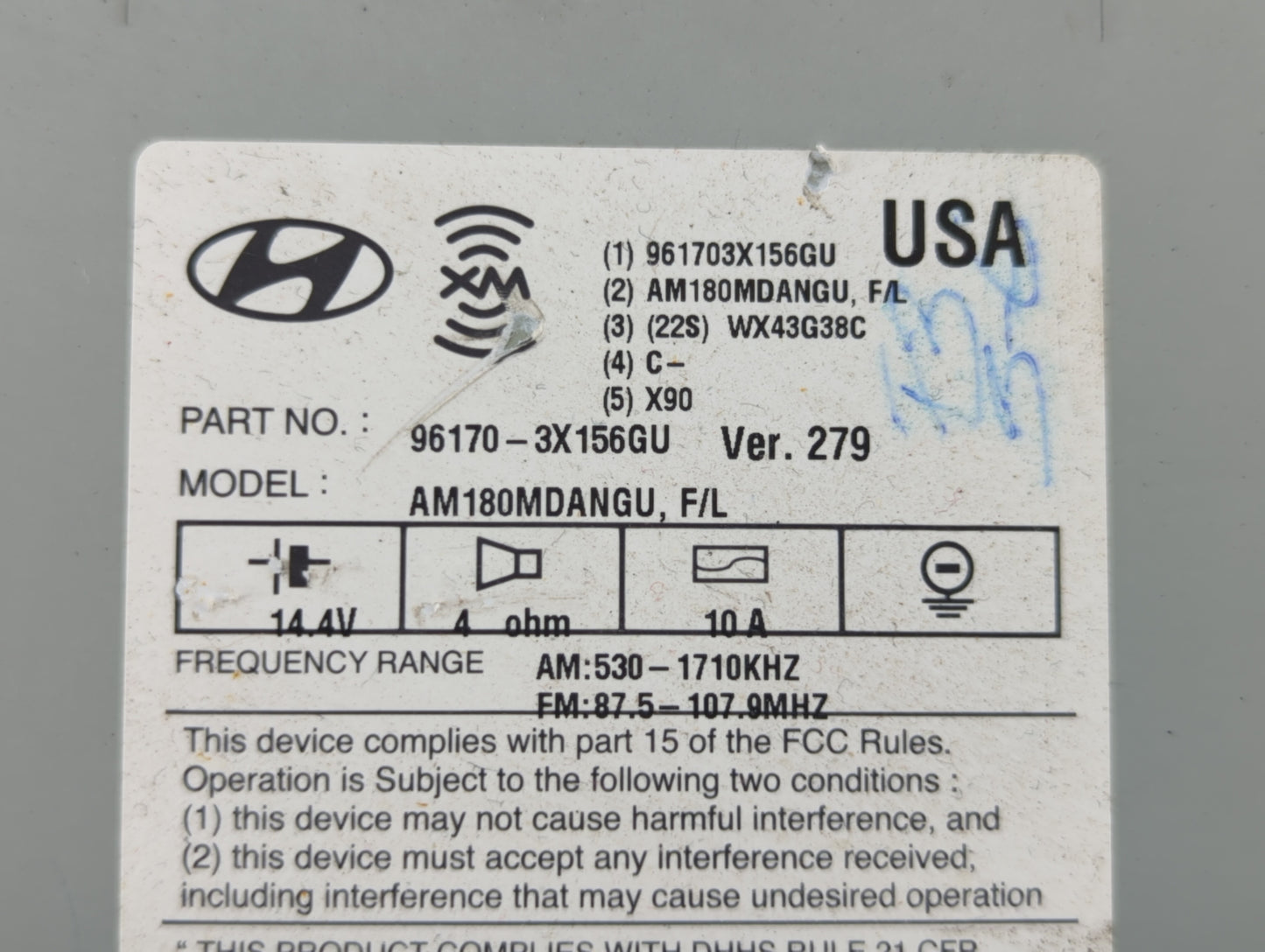 2014-2016 Hyundai Elantra Am Fm Cd Player Radio Receiver - Oemusedautoparts1.com