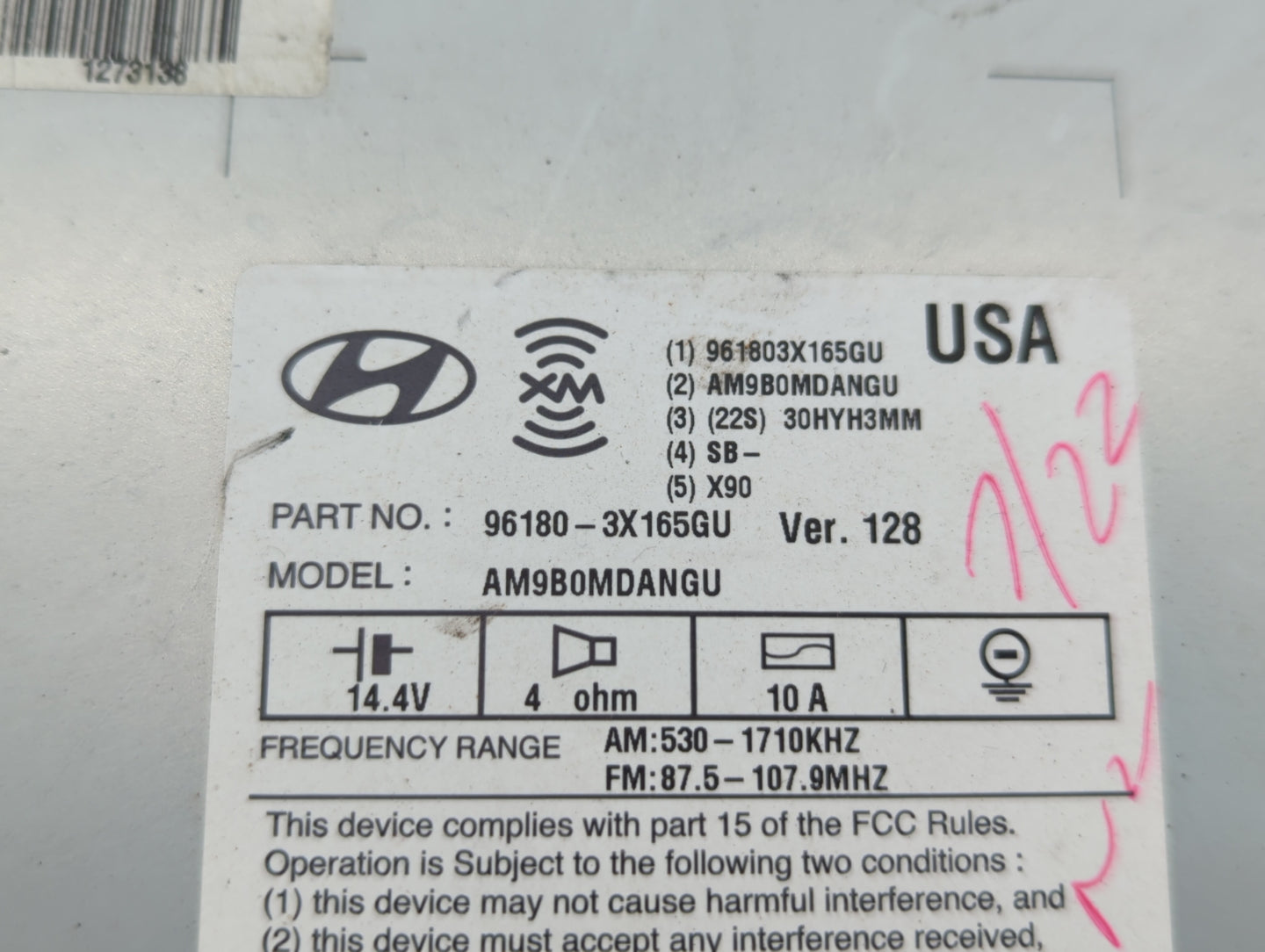 2014-2016 Hyundai Elantra Am Fm Cd Player Radio Receiver - Oemusedautoparts1.com