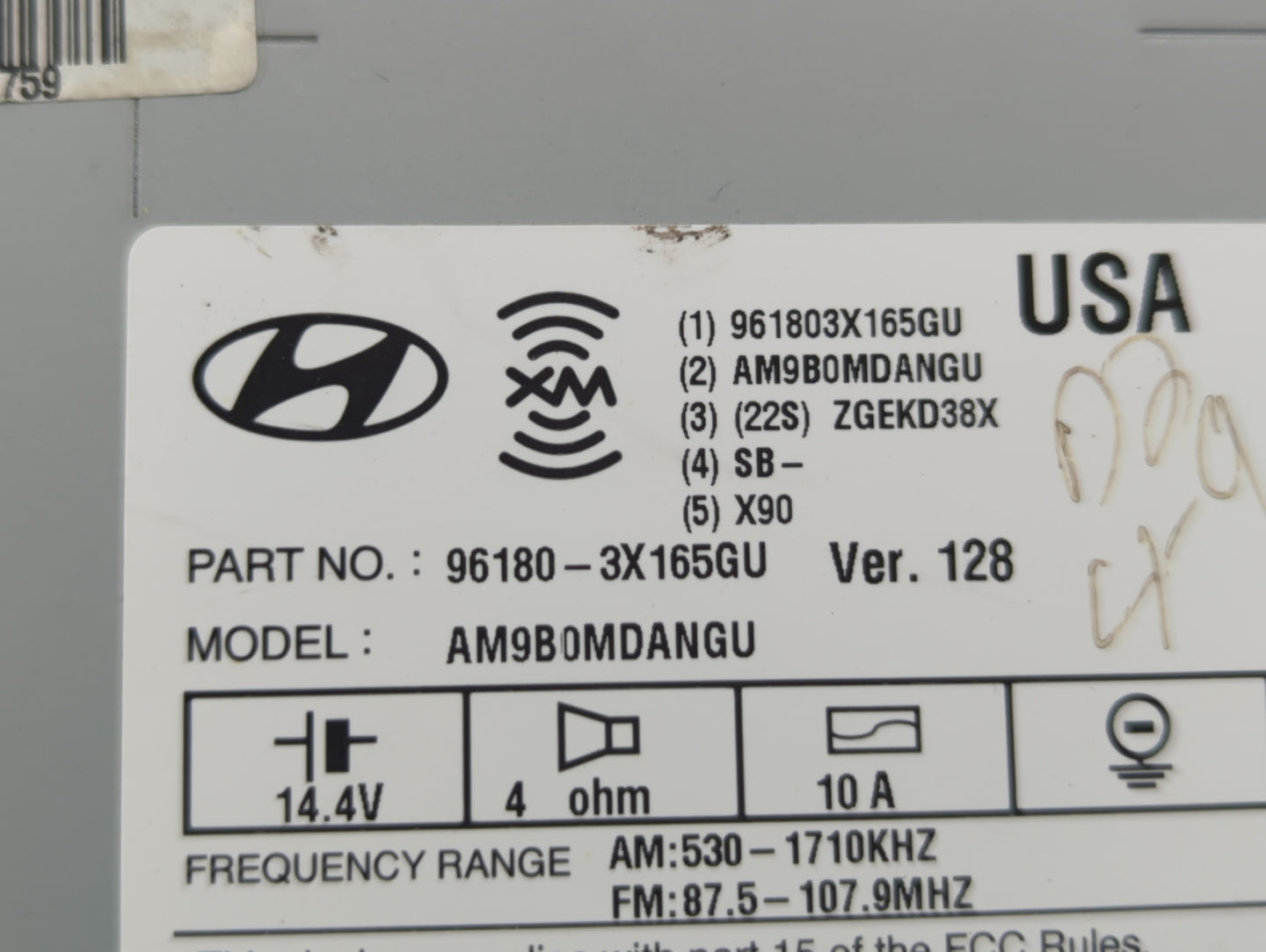 2014-2016 Hyundai Elantra Am Fm Cd Player Radio Receiver - Oemusedautoparts1.com