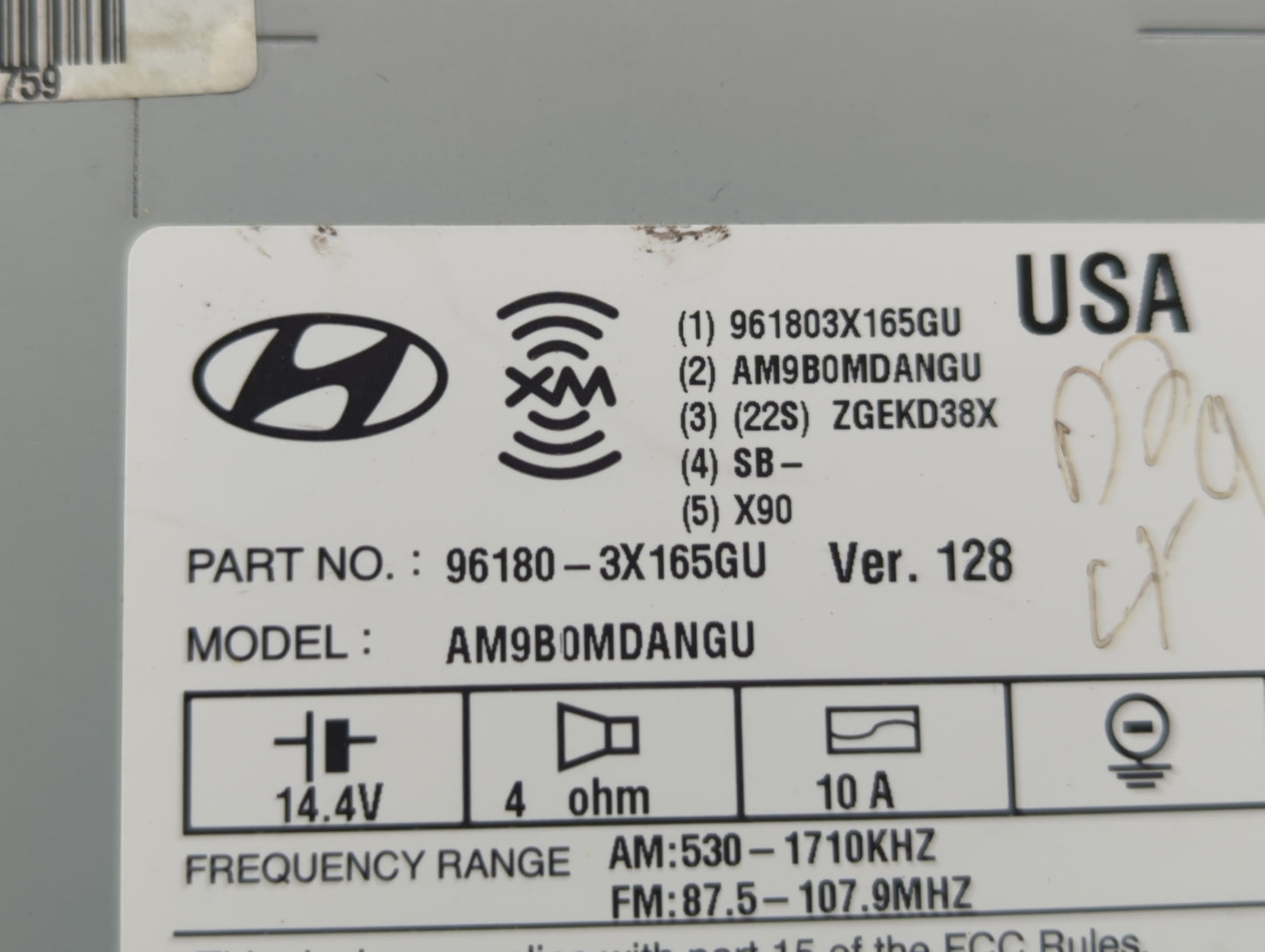 2014-2016 Hyundai Elantra Am Fm Cd Player Radio Receiver - Oemusedautoparts1.com