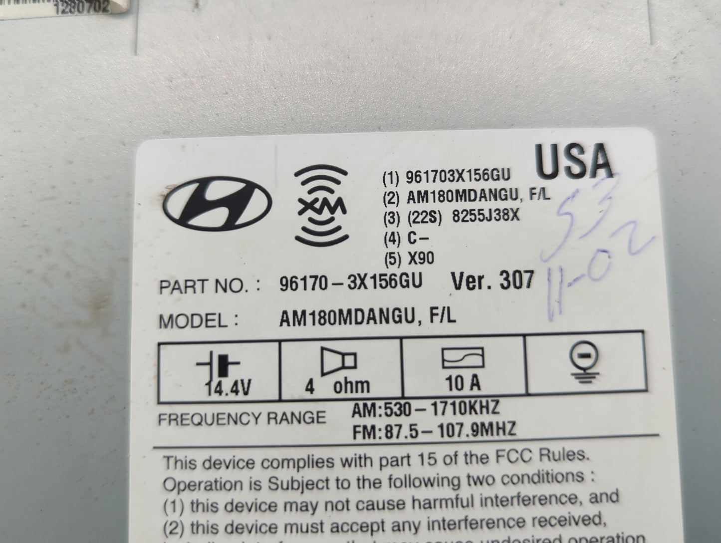 2014-2016 Hyundai Elantra Radio AM FM Cd Player Receiver Replacement P/N:96170-3X156GU 96180-3X165GU Fits Fits 2014 2015 201