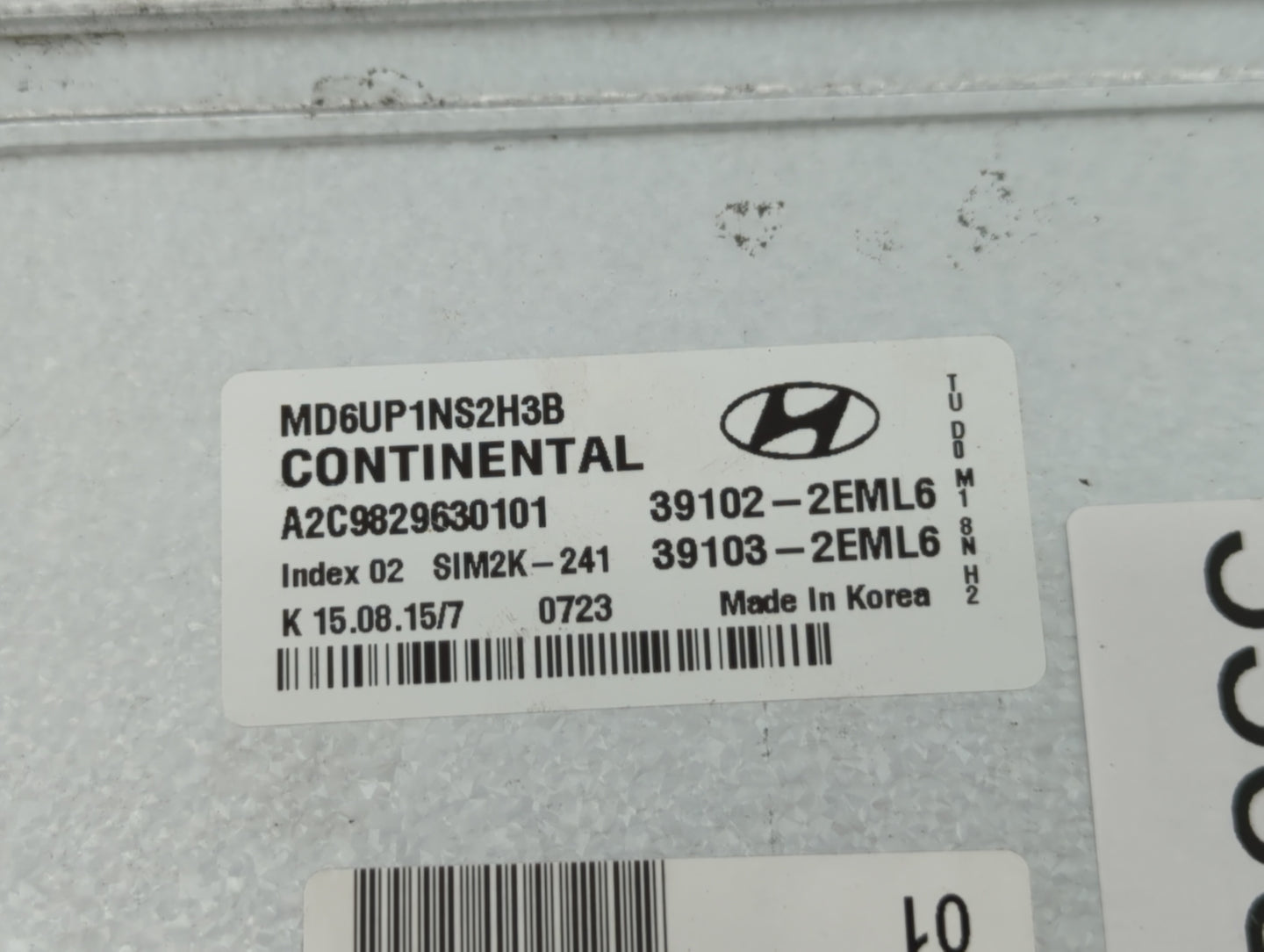 2014-2016 Hyundai Elantra PCM Engine Control Computer ECU ECM PCU OEM P/N:39102-2EML6 Fits Fits 2014 2015 2016 OEM Used Auto