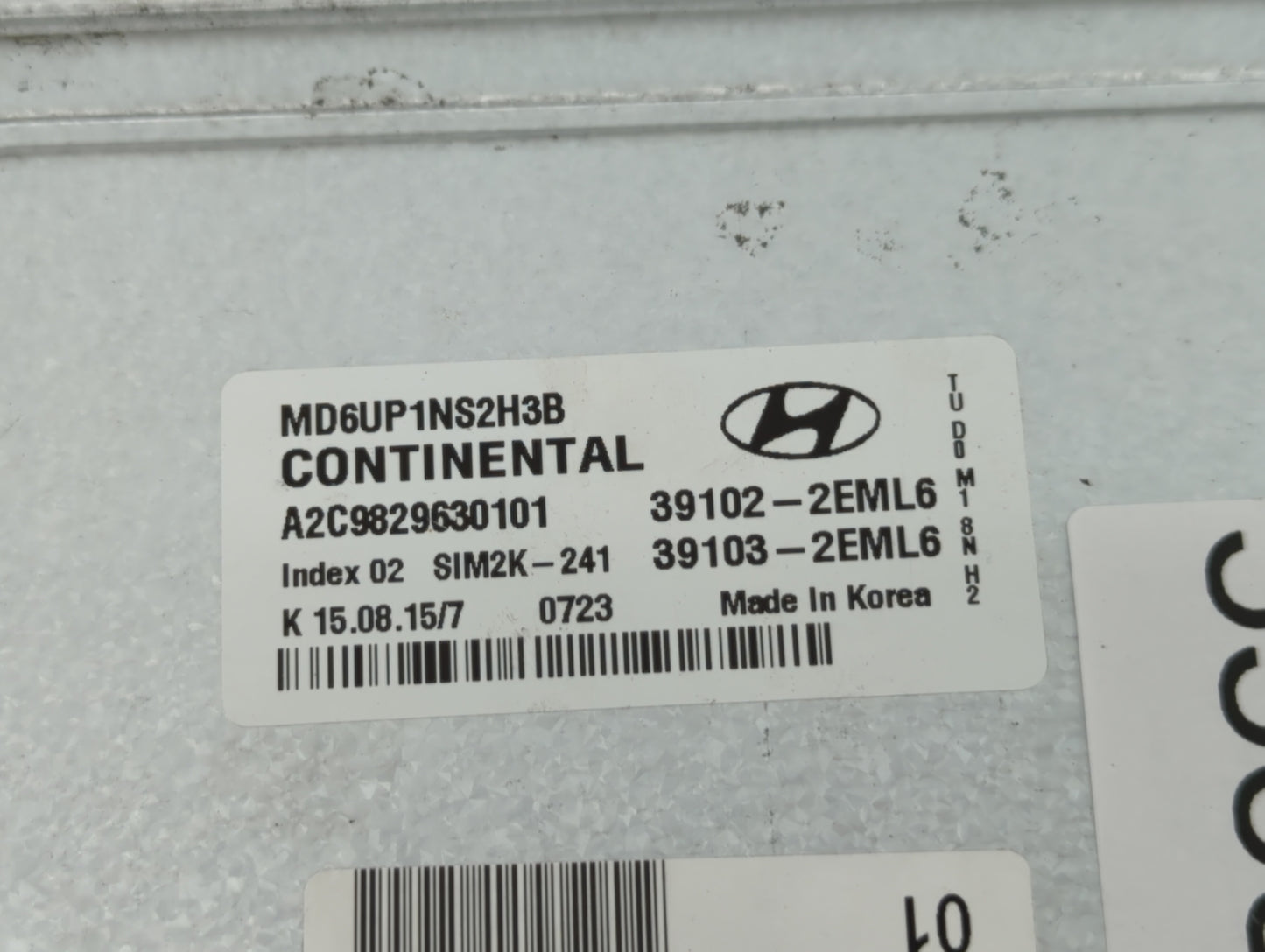 2014-2016 Hyundai Elantra PCM Engine Control Computer ECU ECM PCU OEM P/N:39102-2EML6 Fits Fits 2014 2015 2016 OEM Used Auto