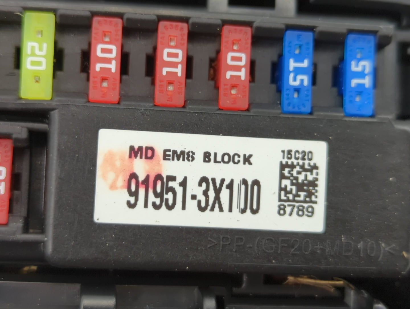 2014-2016 Hyundai Elantra Fusebox Fuse Box Panel Relay Module P/N:919513X100 Fits Fits 2014 2015 2016 OEM Used Auto Parts - 