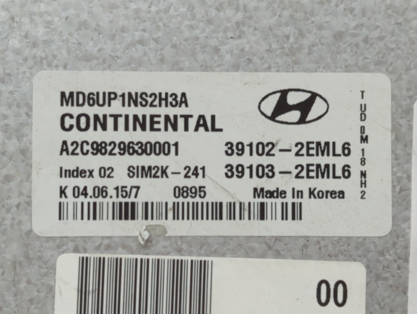 2014-2016 Hyundai Elantra PCM Engine Control Computer ECU ECM PCU OEM P/N:39103-2EML6 39102-2EML6 Fits Fits 2014 2015 2016 O