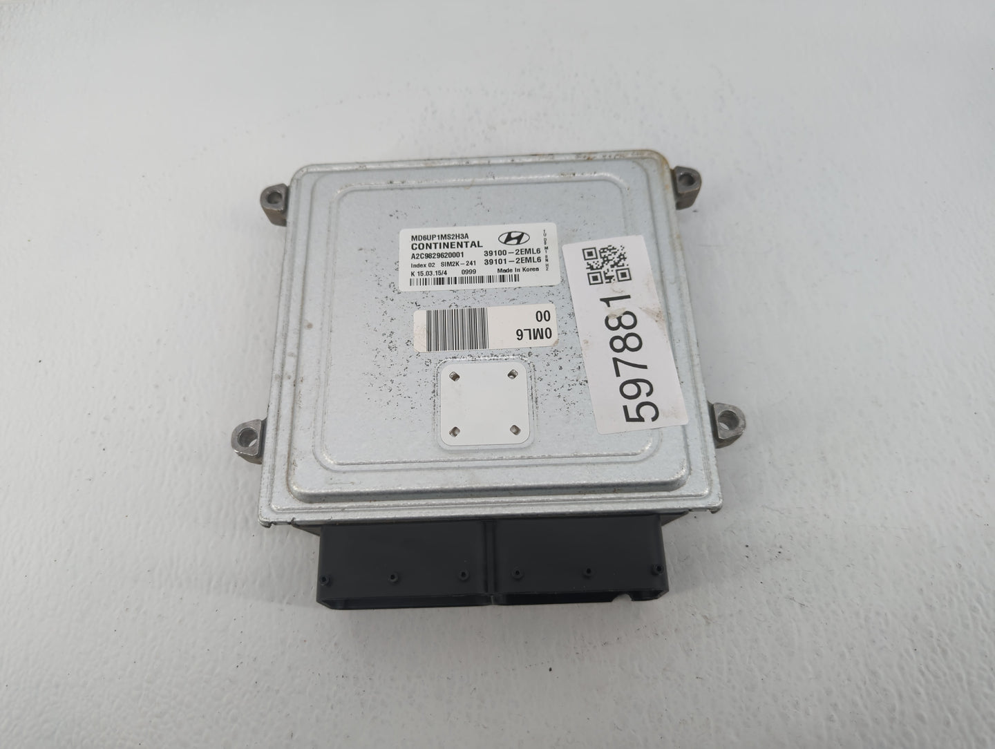 2014-2016 Hyundai Elantra PCM Engine Control Computer ECU ECM PCU OEM P/N:39101-2EML6 39100-2EML6 Fits Fits 2014 2015 2016 O